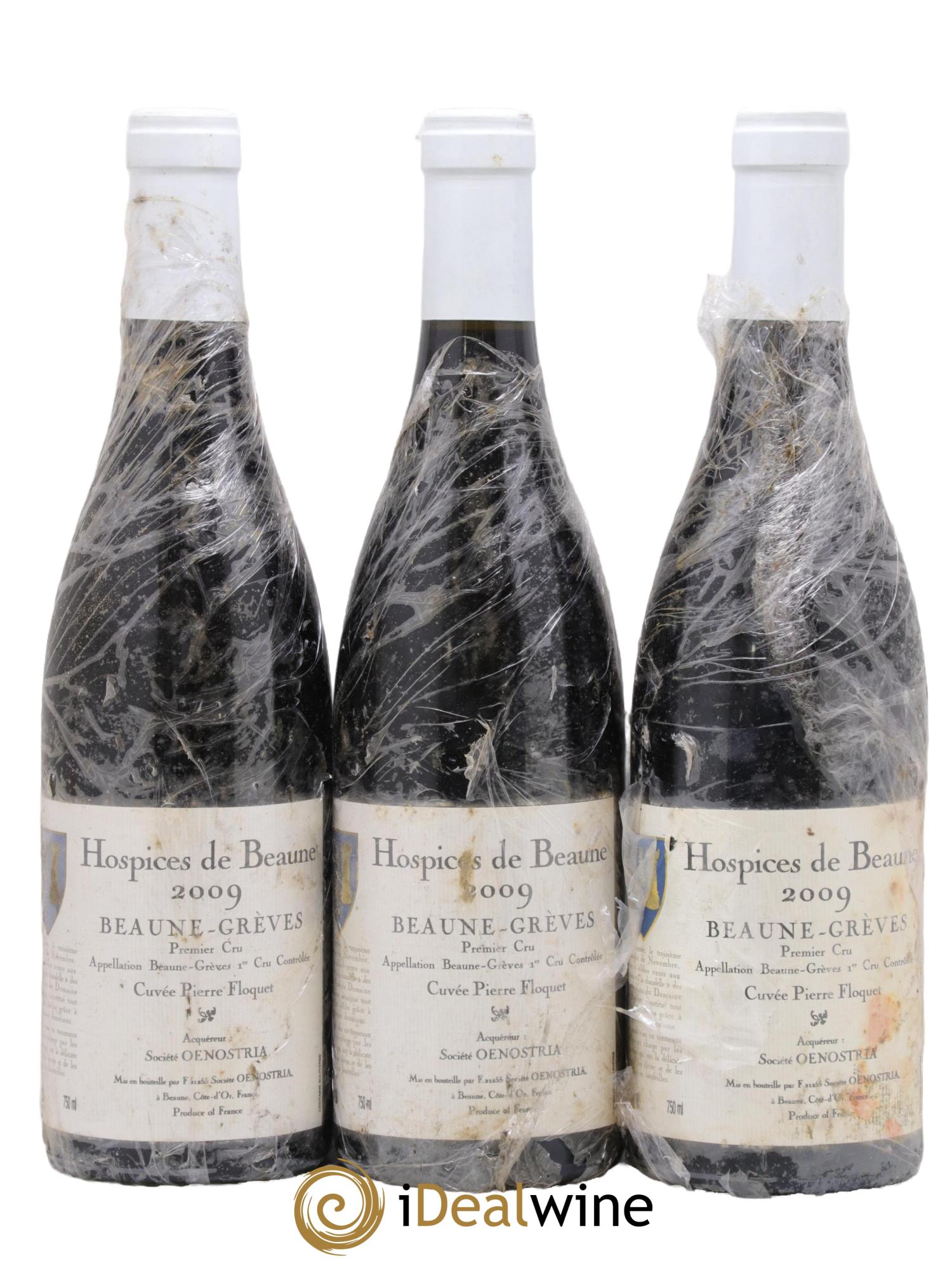 Beaune 1er Cru Grèves Cuvée Pierre Floquet Hospices de Beaune 2009 - Lot of 3 bottles - 0