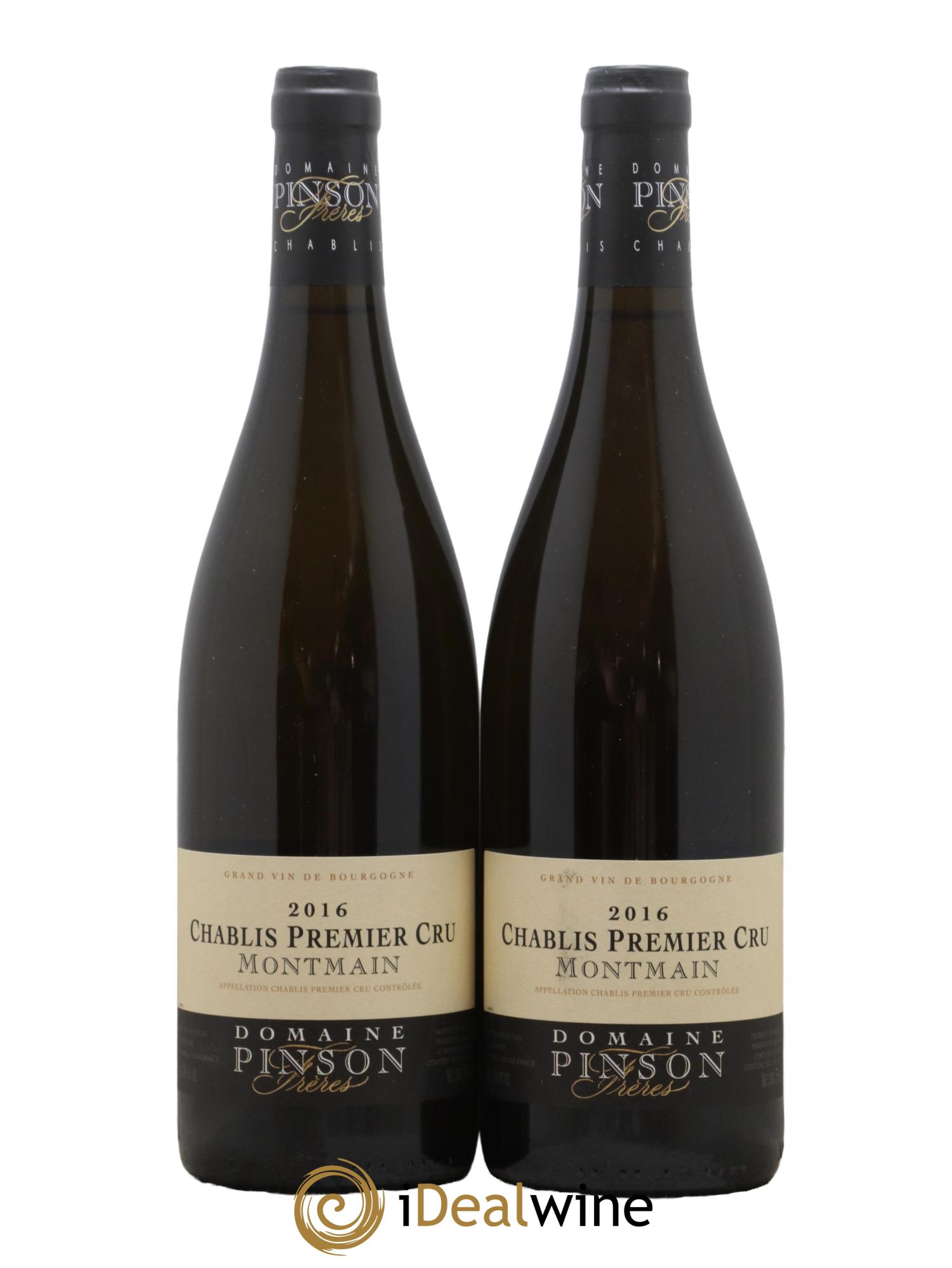 Chablis 1er Cru Montmain Pinson Frères (Domaine) 2016 - Lot de 2 bouteilles - 0