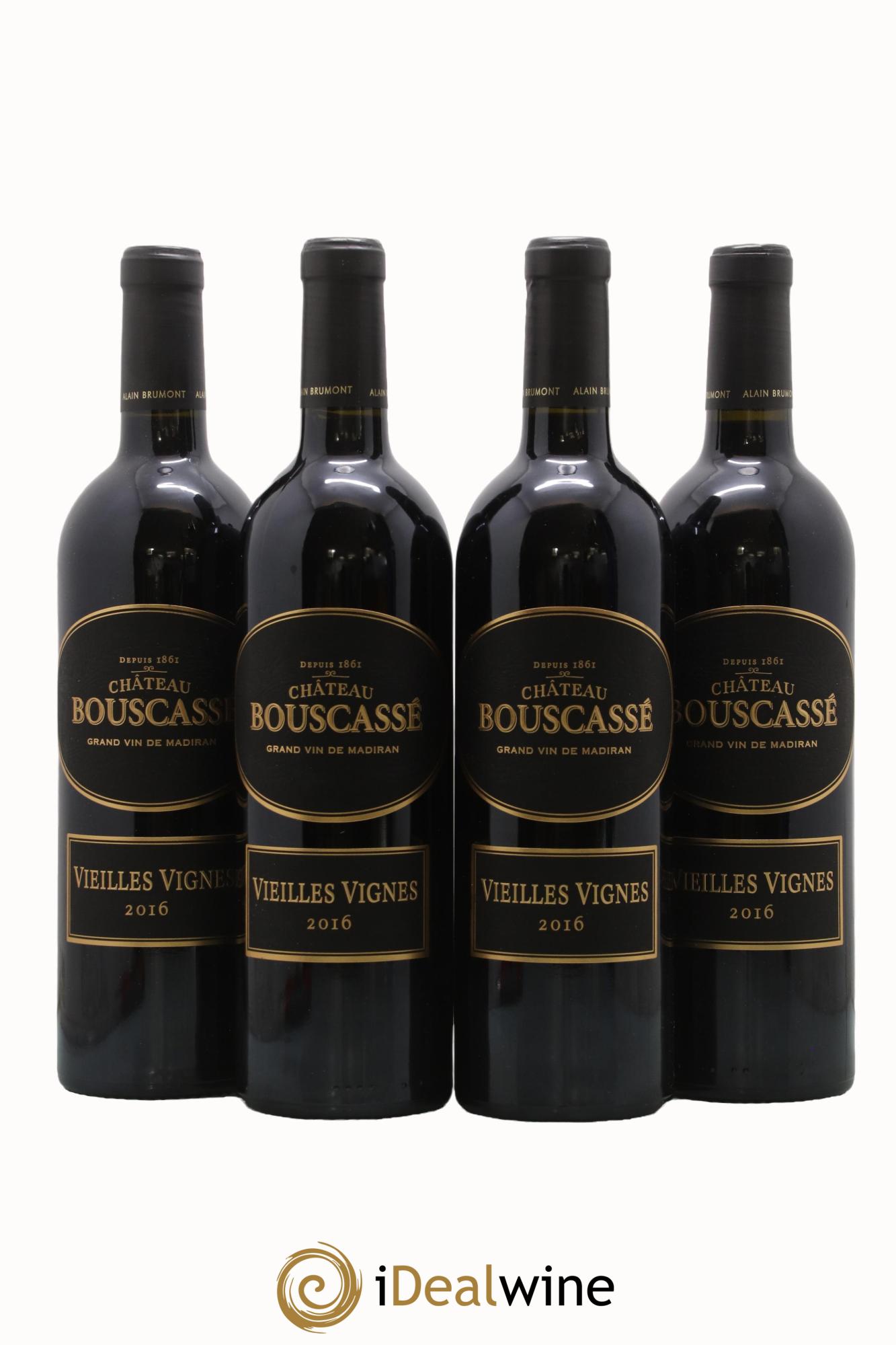Madiran Vieilles Vignes Château Bouscassé - Alain Brumont 2016 - Lot of 4 bottles - 0