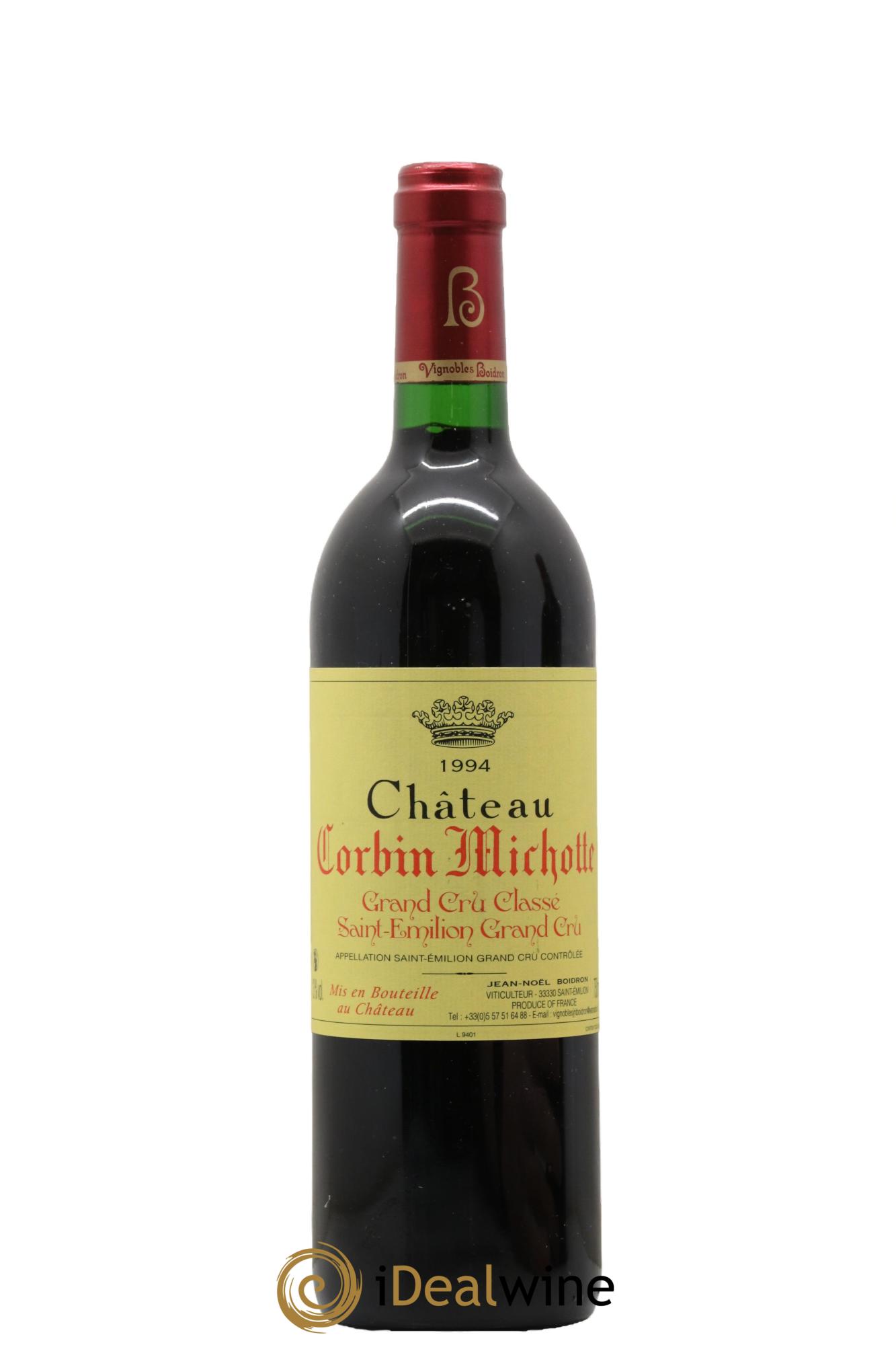 Château Corbin Michotte Grand Cru Classé 1994 - Lot de 1 bouteille - 0