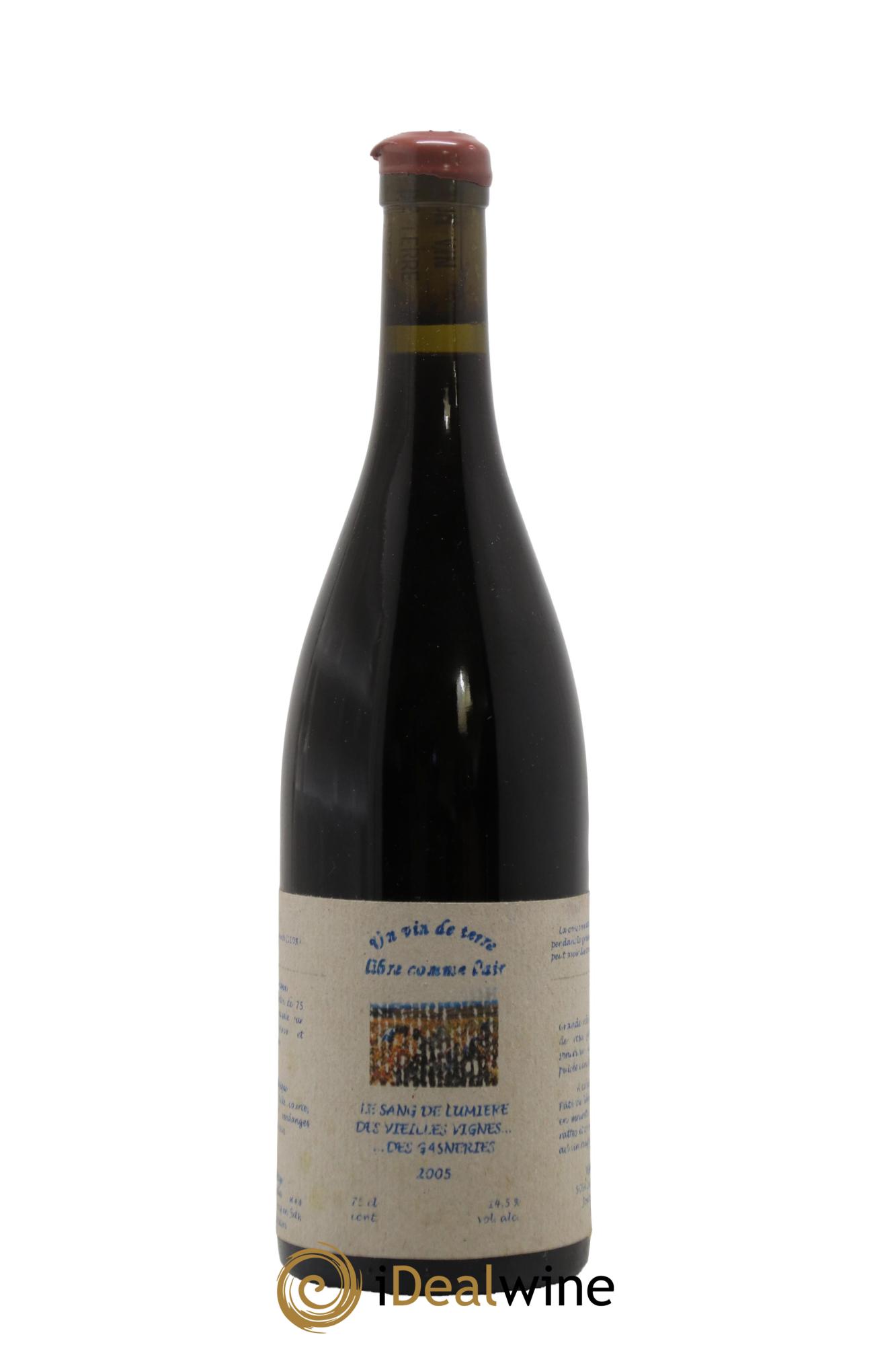 Vin de France Le Sang de Lumiere des Vieilles Vignes de Gasneries Un Vin de Terre Libre Comme l'Air Josette Medeau et Pierre Weyand 2005 - Lotto di 1 bottiglia - 0