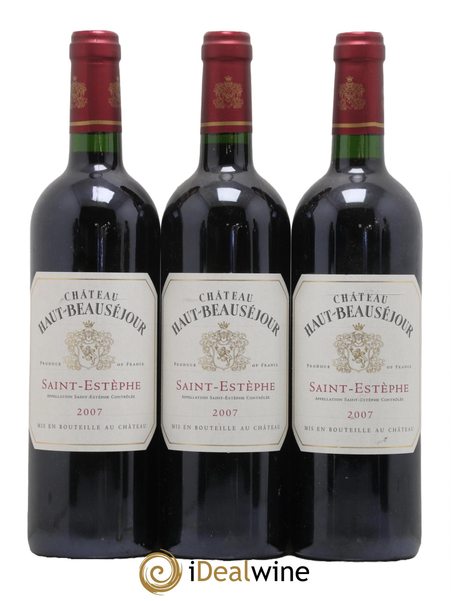 Château Haut Beauséjour Cru Bourgeois 2007 - Lot de 3 bouteilles - 0
