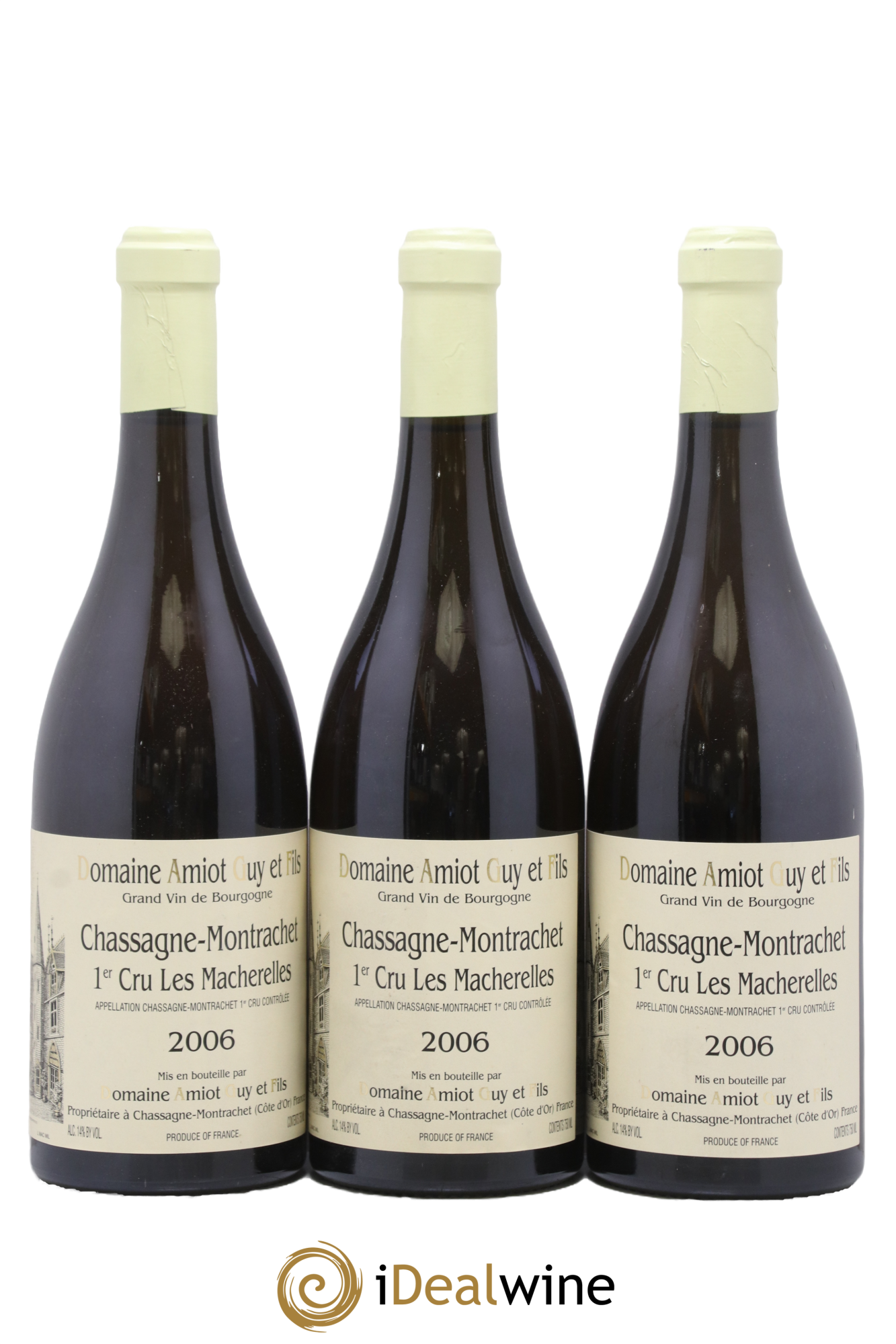 Chassagne-Montrachet 1er Cru Les Macherelles Guy Amiot & Fils 2006 - Posten von 3 Flaschen - 0