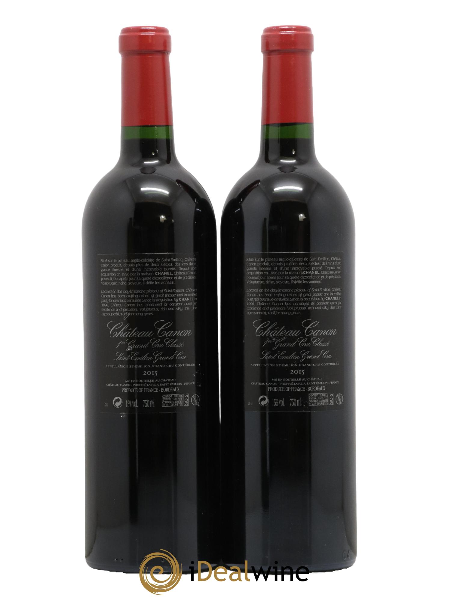 Château Canon 1er Grand Cru Classé B 2015 - Lot de 2 bouteilles - 1