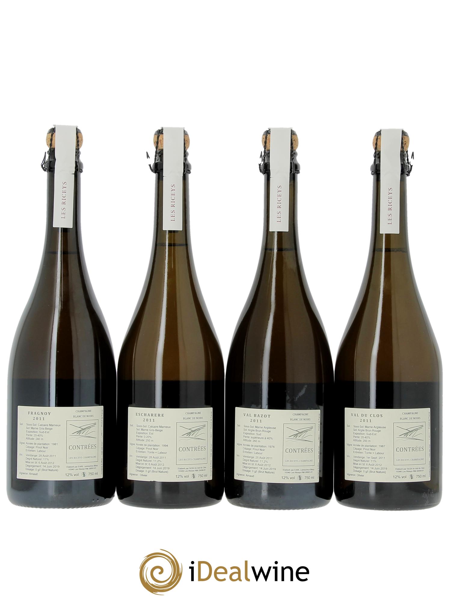 Coffret Contrées Olivier Horiot, Elise Dechannes et Mary Lamoureux (OWC if 4 bts) 2011 - Lot of 4 bottles - 4