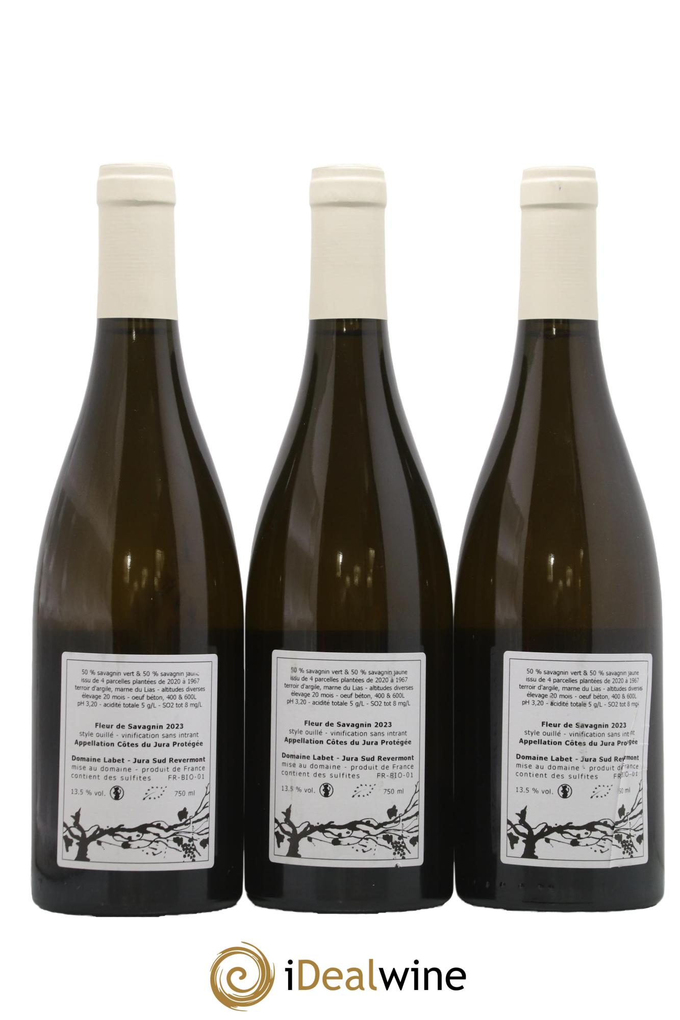 Côtes du Jura Fleur de Savagnin Romain - Julien - Charline Labet 2023 - Lot de 3 bouteilles - 1