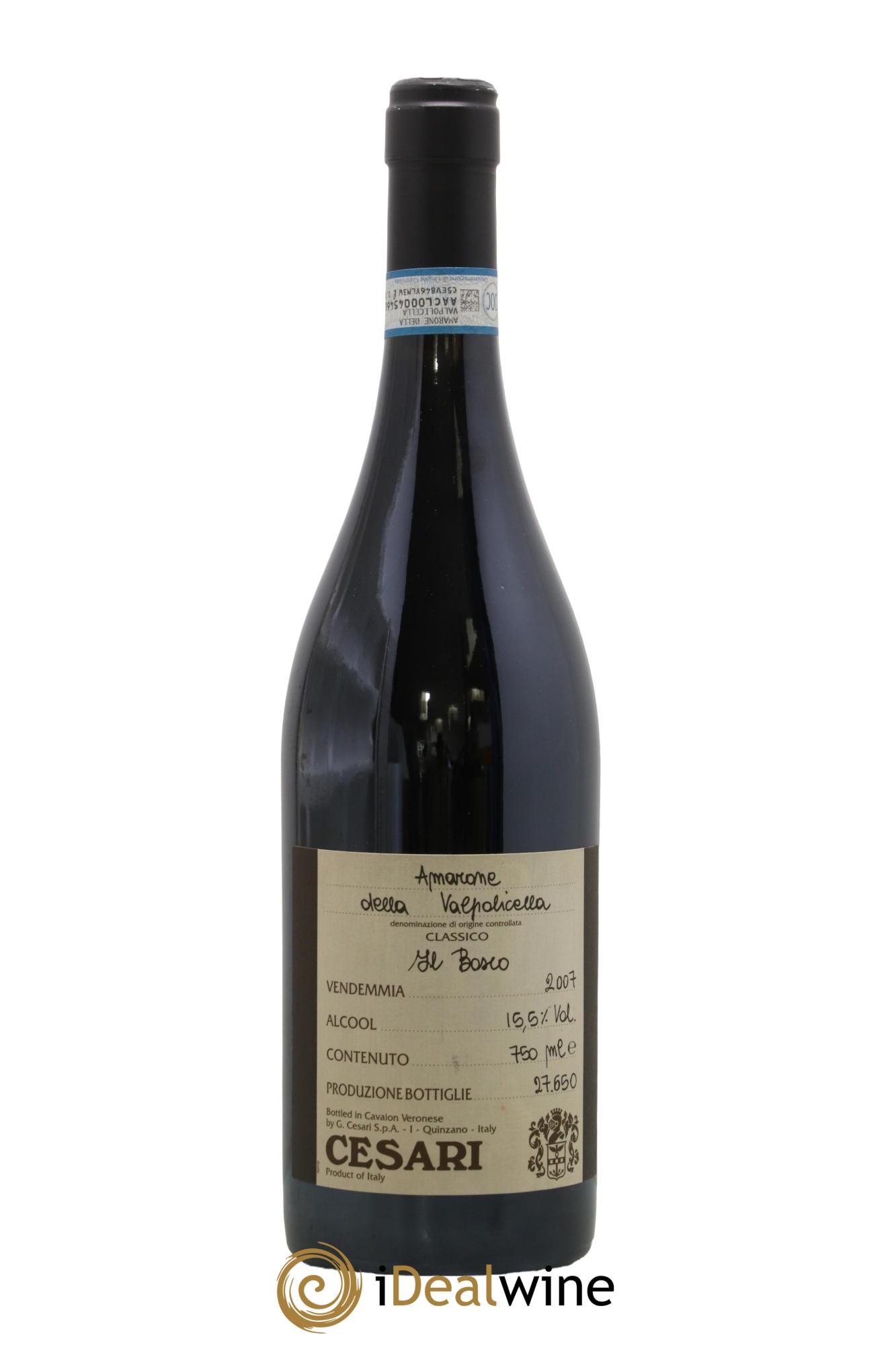 Amarone della Valpolicella Classico DOCG Il Bosco Cesari 2007 - Lot of 1 bottle - 0