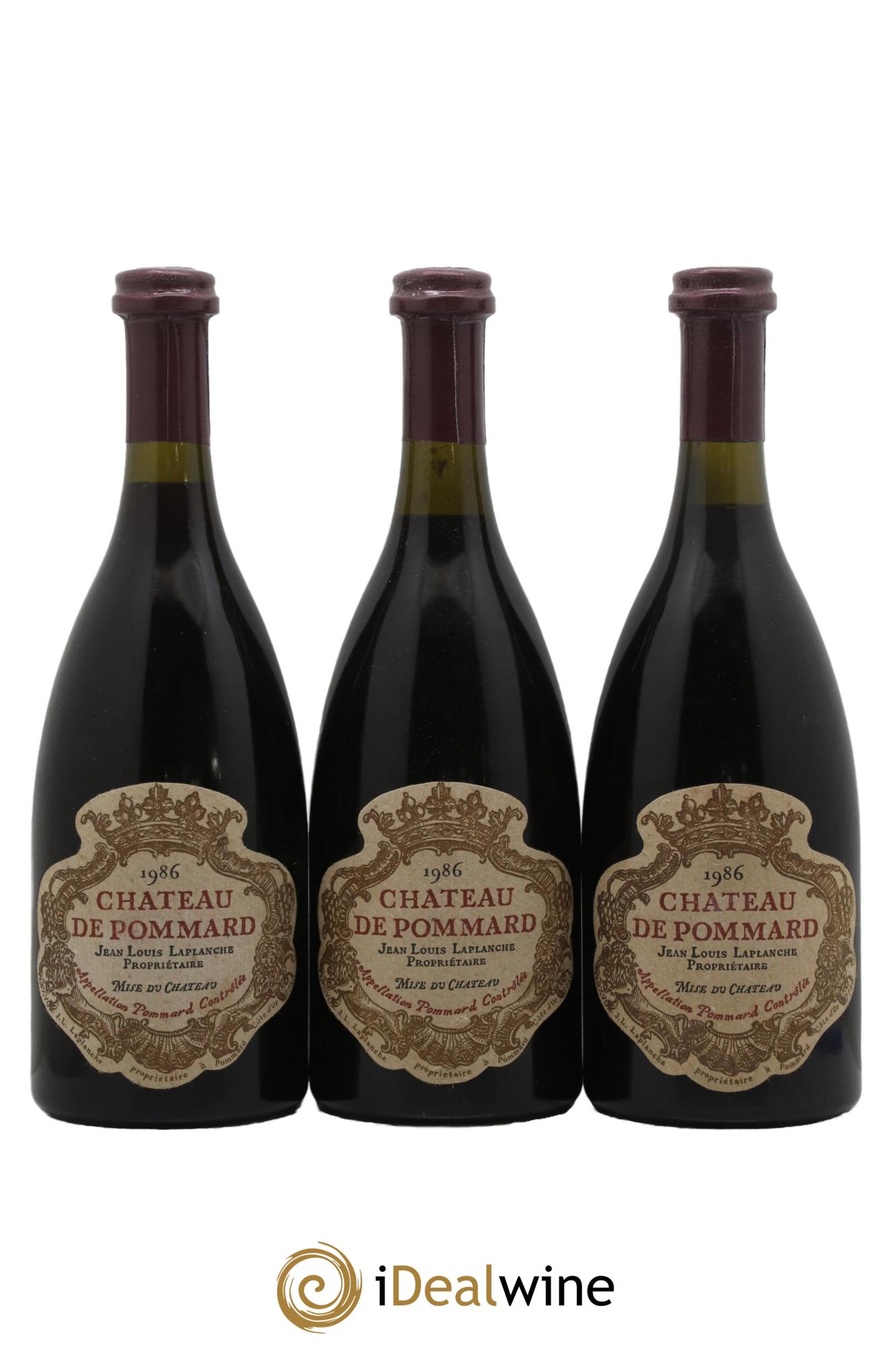 Pommard Château de Pommard 1986 - Lot of 3 bottles - 0
