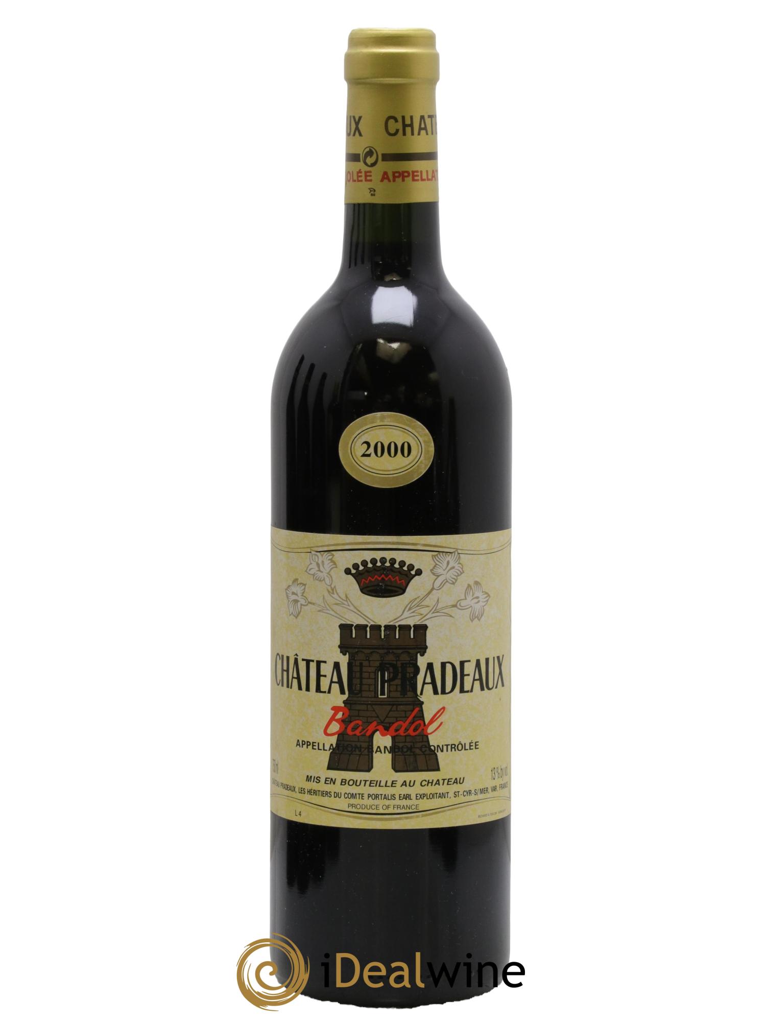 Bandol Château Pradeaux Famille Portalis 2000 - Lot de 1 bouteille - 0