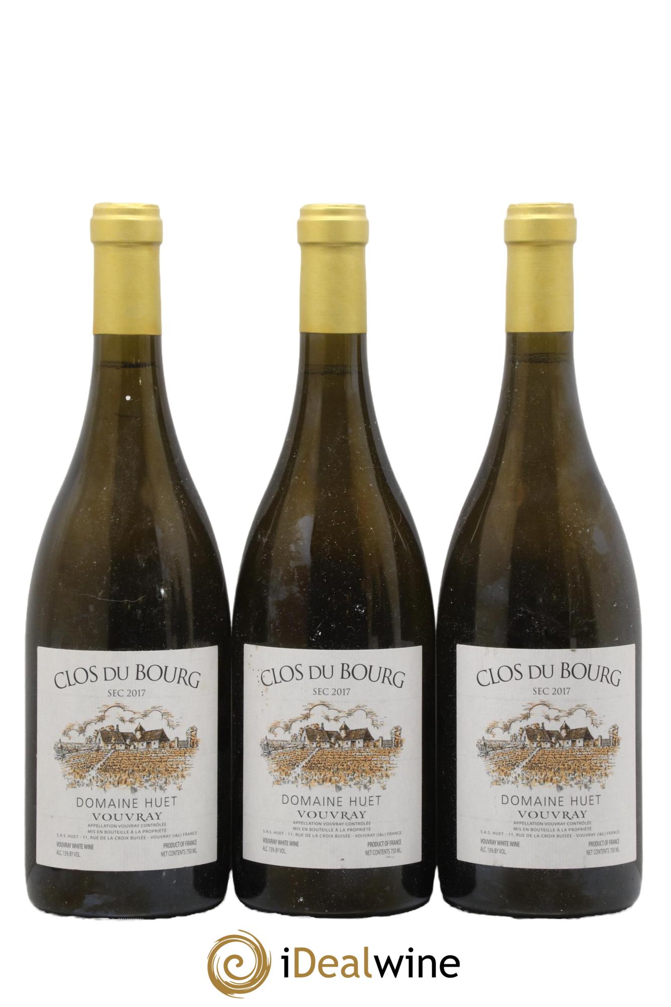Vouvray Clos du Bourg Sec Domaine Huet 2017 - Posten von 3 Flaschen - 0