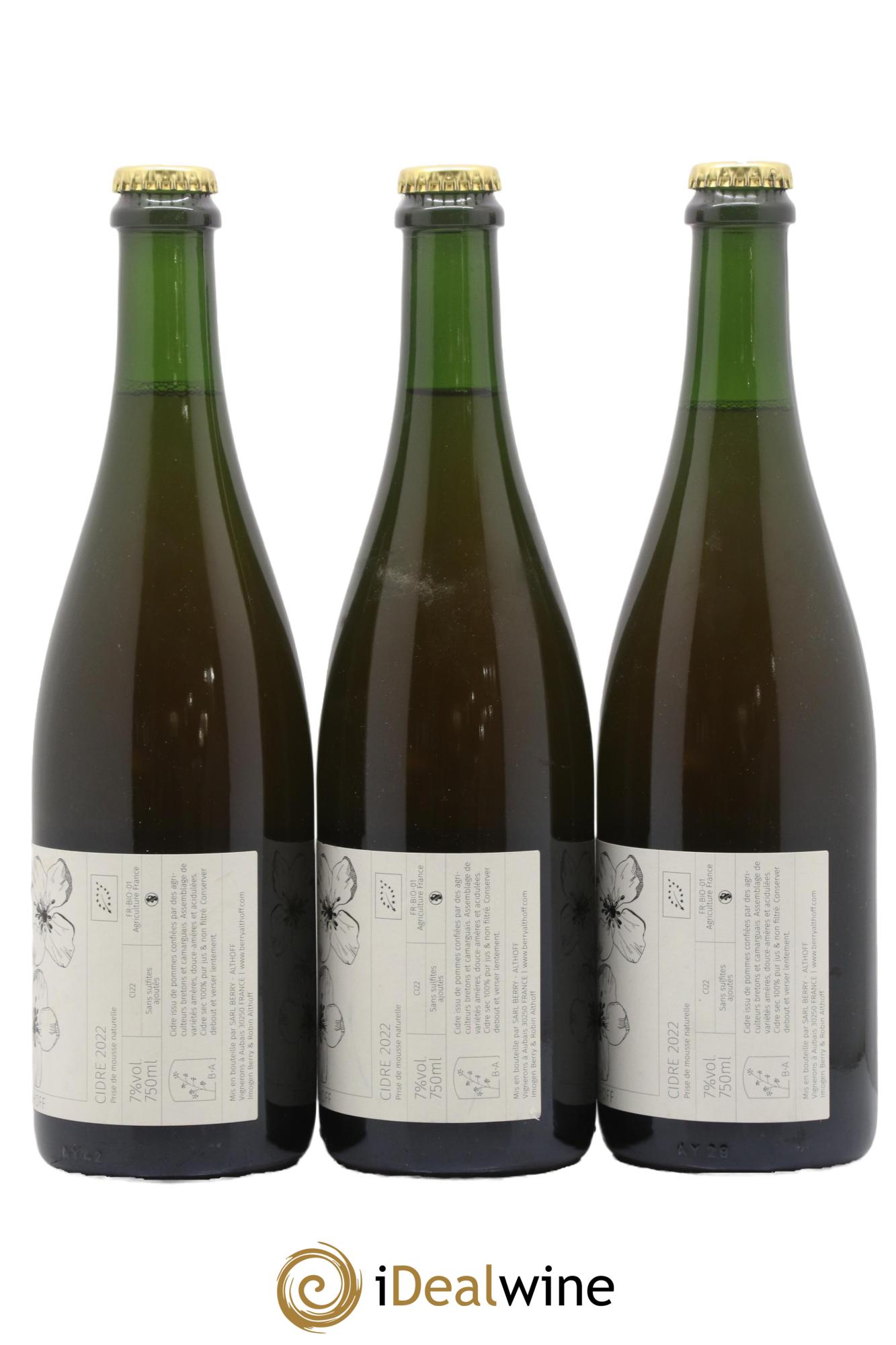 Cidre Berry-Althoff 2022 - Lot de 3 bouteilles - 1