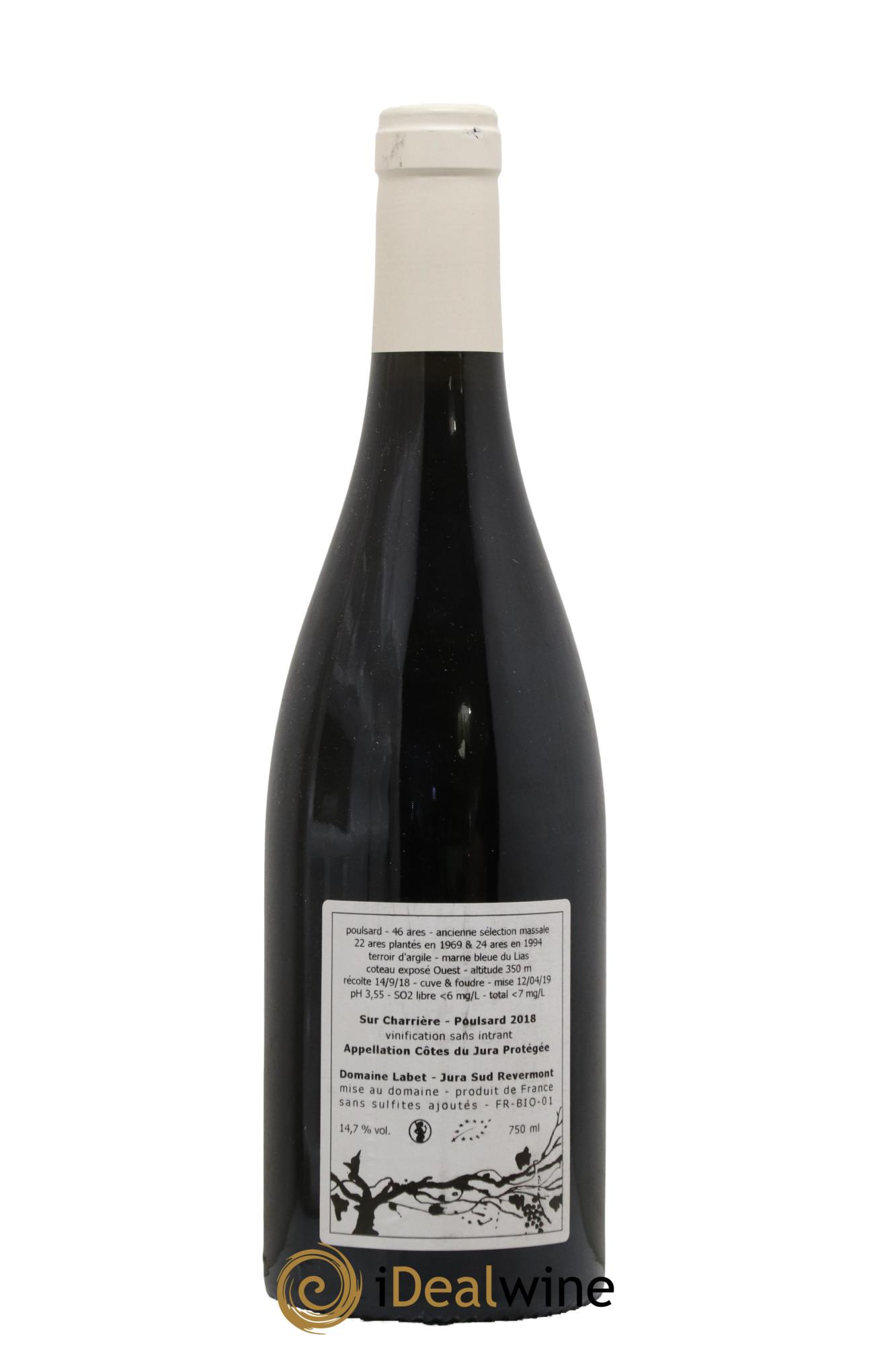 Côtes du Jura Poulsard Sur Charrière Romain - Julien - Charline Labet 2018 - Lot de 1 bouteille - 1