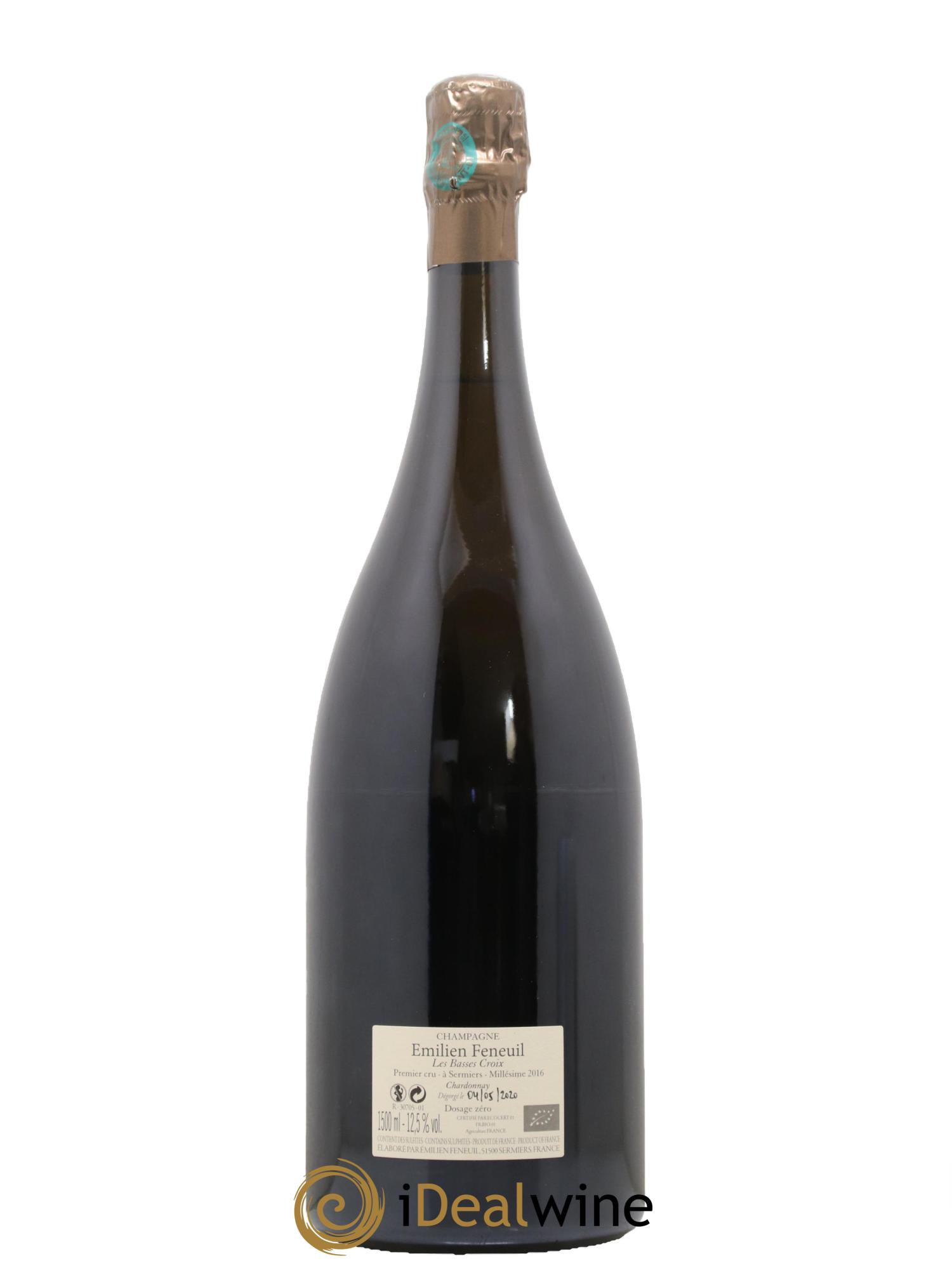 Champagne Les Basses Croix Blancs de Blanc Emilien Feneuil 2016 - Lot de 1 magnum - 1
