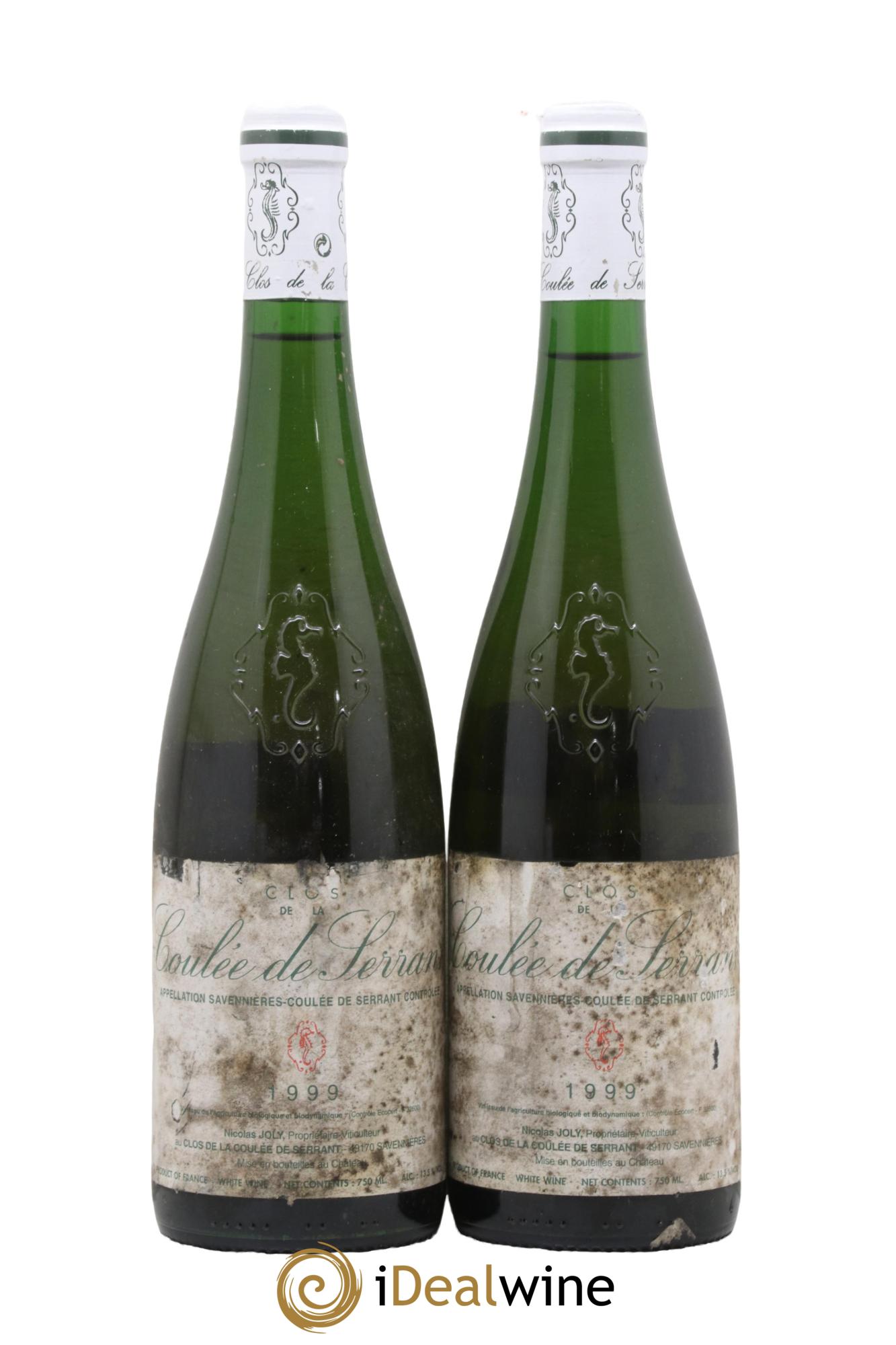 Savennières Clos de la Coulée de Serrant Vignobles de la Coulée de Serrant - Nicolas Joly 1999 - Lot of 2 bottles - 0