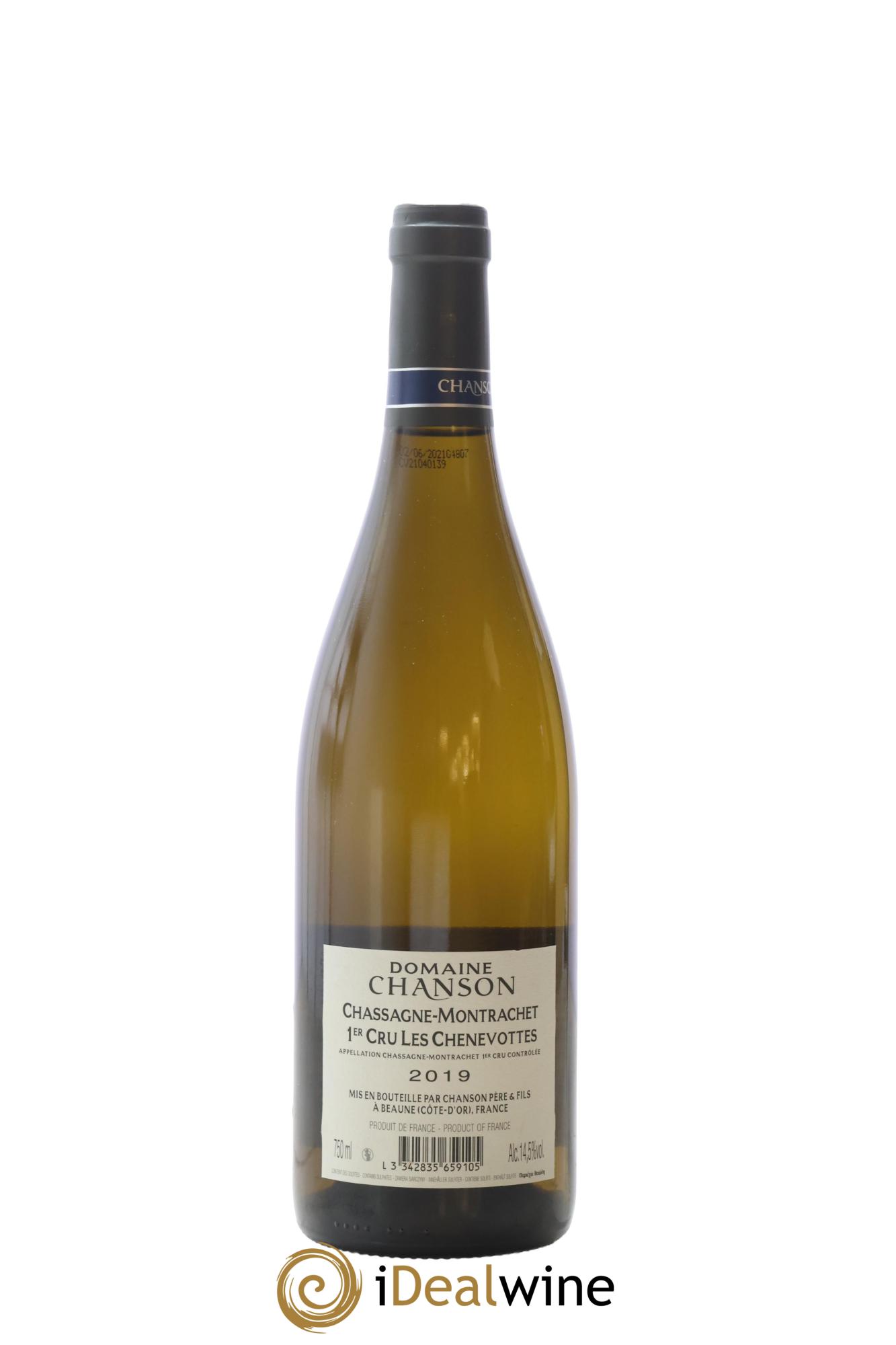 Chassagne-Montrachet 1er Cru Les Chenevottes Chanson  2019 - Lot de 1 bouteille - 1