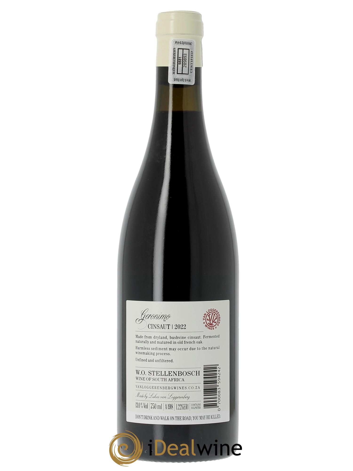Stellenbosch Van Loggerenberg Wines Geronimo  2022 - Lot of 1 bottle - 1