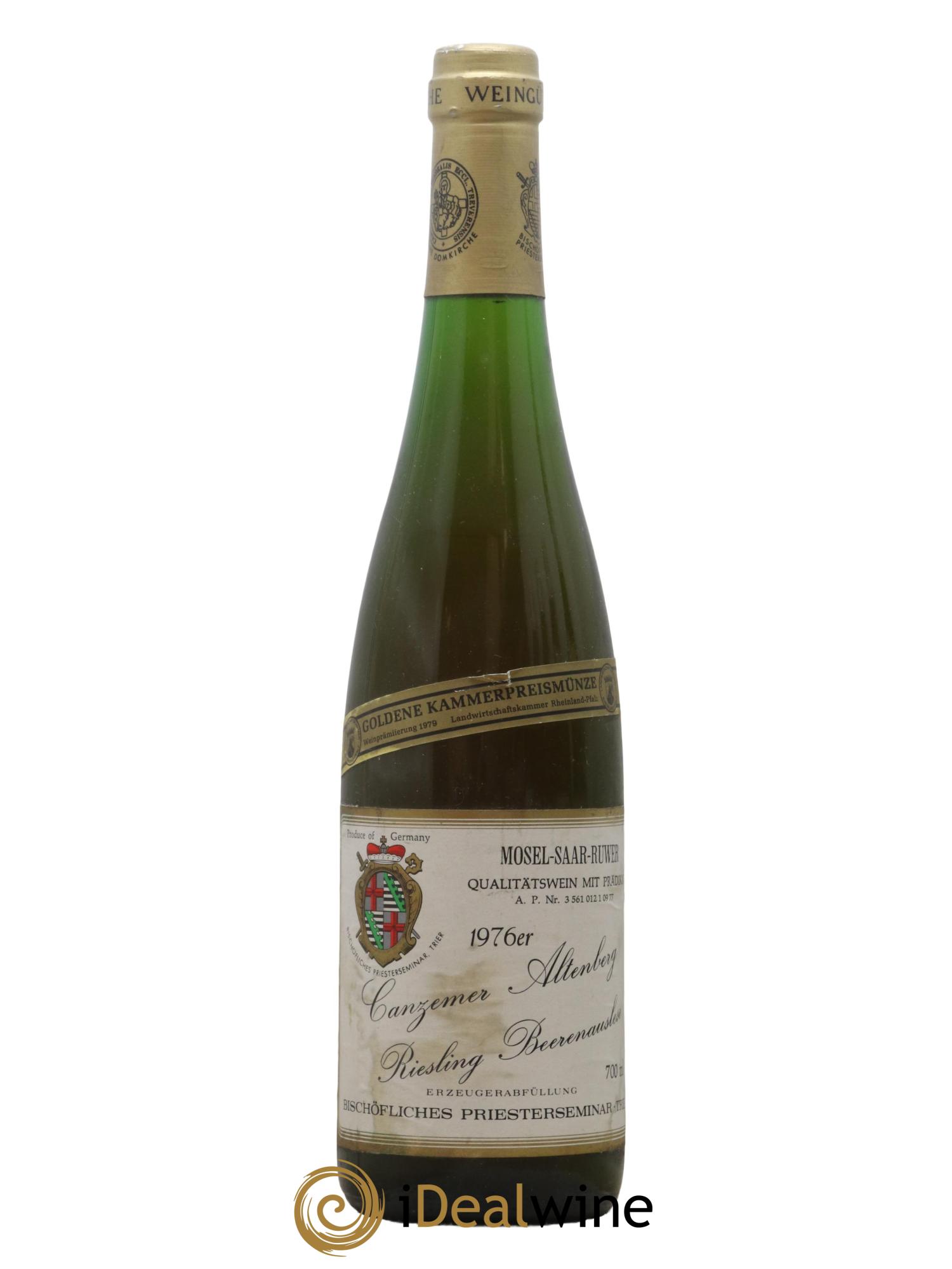 Allemagne Mosel-Saar Beerenauslese Canzemer Altenber Bischofliches Priesterseminar 1976 - Lot de 1 bouteille - 0