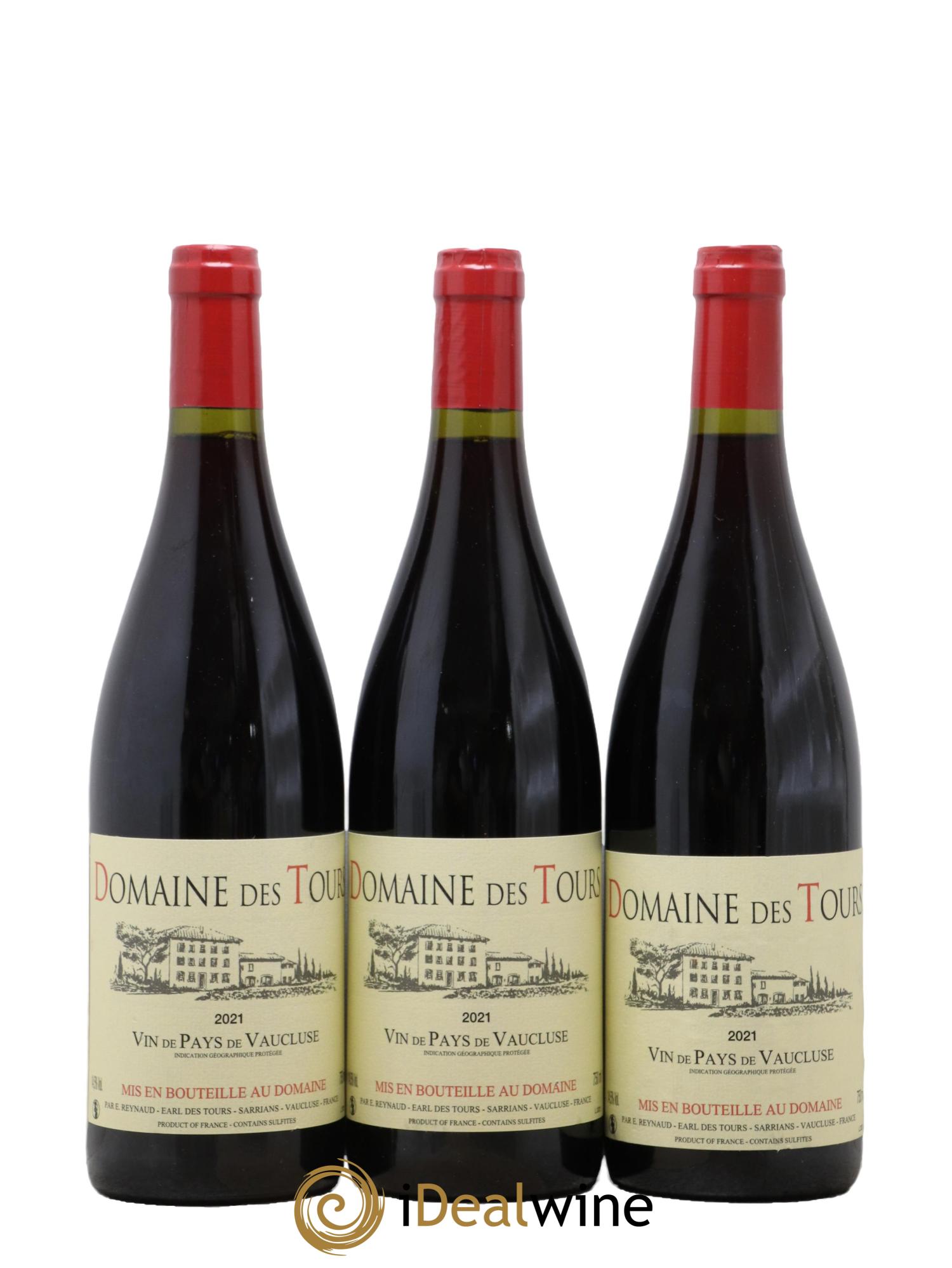 IGP Vaucluse (Vin de Pays de Vaucluse) Domaine des Tours Emmanuel Reynaud 2021 - Lot of 3 bottles - 0