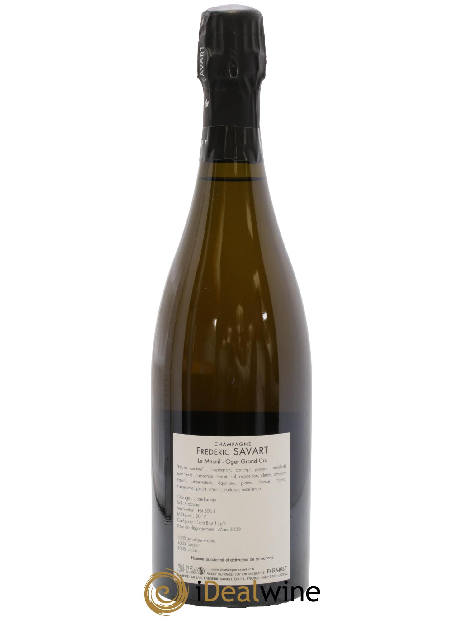 Haute Couture Le Mesnil sur Oger Extra-Brut Savart 2017 - Lot de 1 bouteille - 1