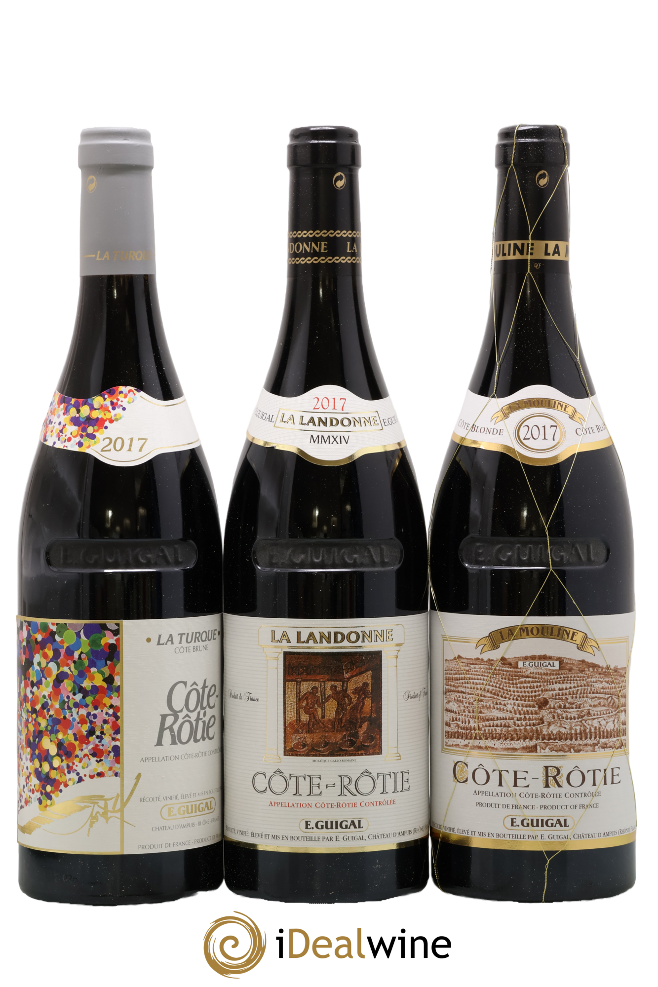 Côte-Rôtie Guigal Trilogie La Turque - La Landonne - La Mouline 2017 - Lot de 3 bouteilles - 0