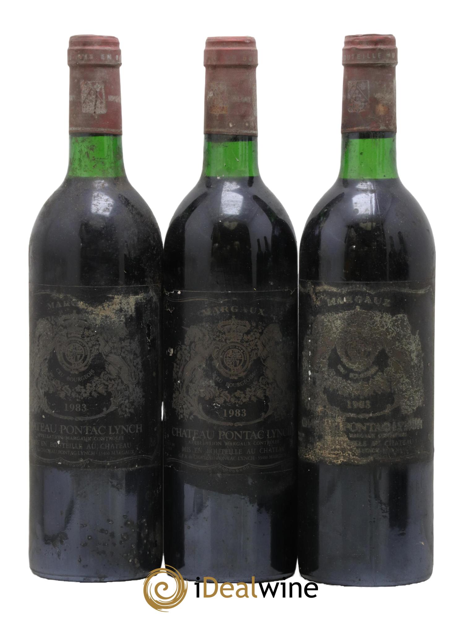 Château Pontac Lynch Cru Bourgeois 1983 - Posten von 3 Flaschen - 0