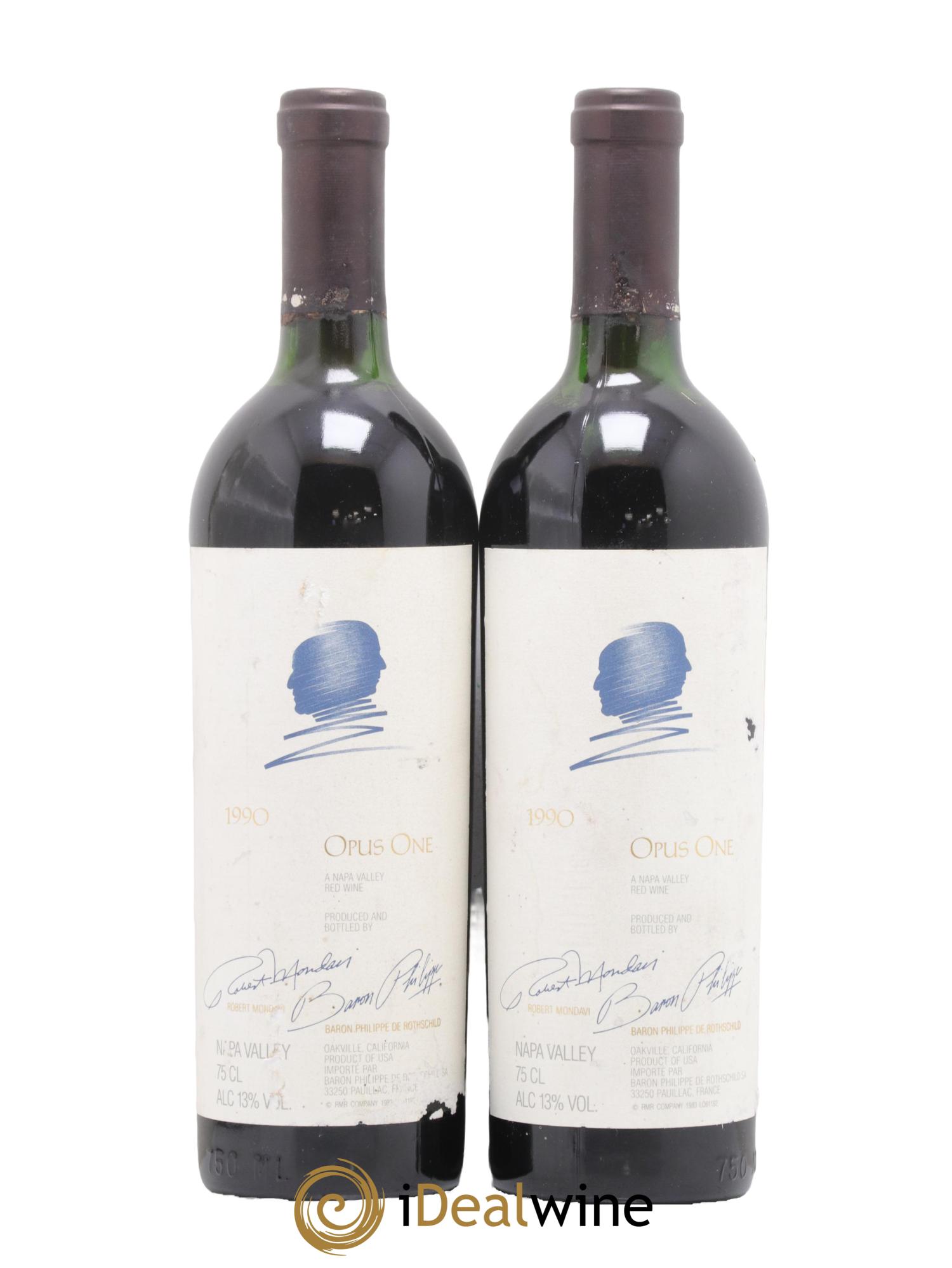 Napa Valley Opus One Robert Mondavi 1990 - Lot de 2 bouteilles - 0
