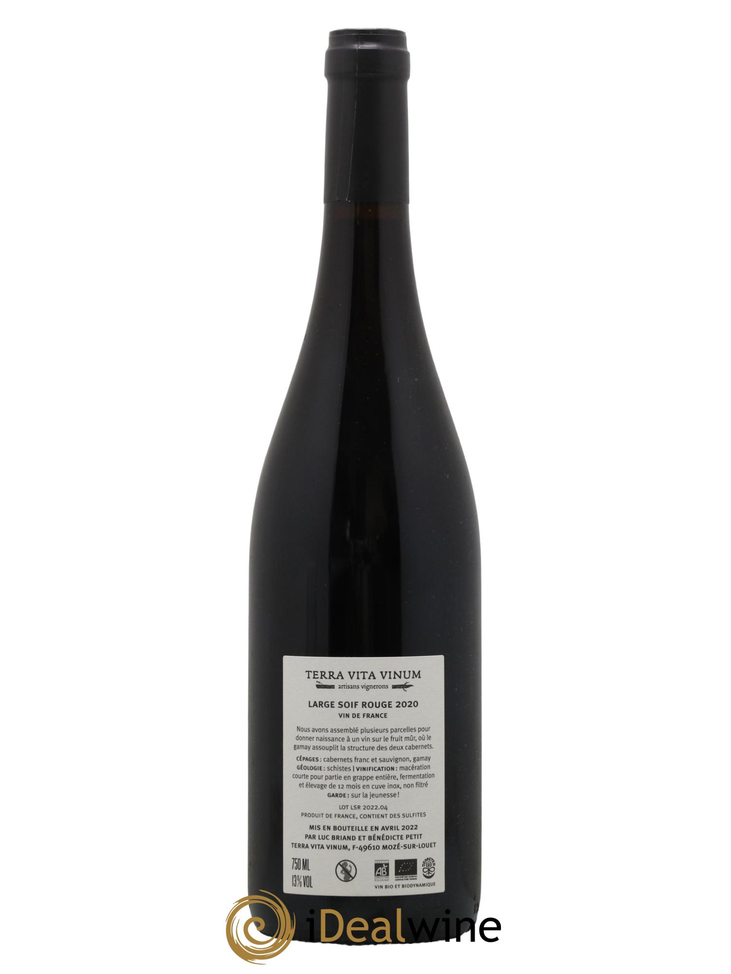 Vin de France Large soif Terra Vita Vinum 2020 - Lot de 1 bouteille - 1