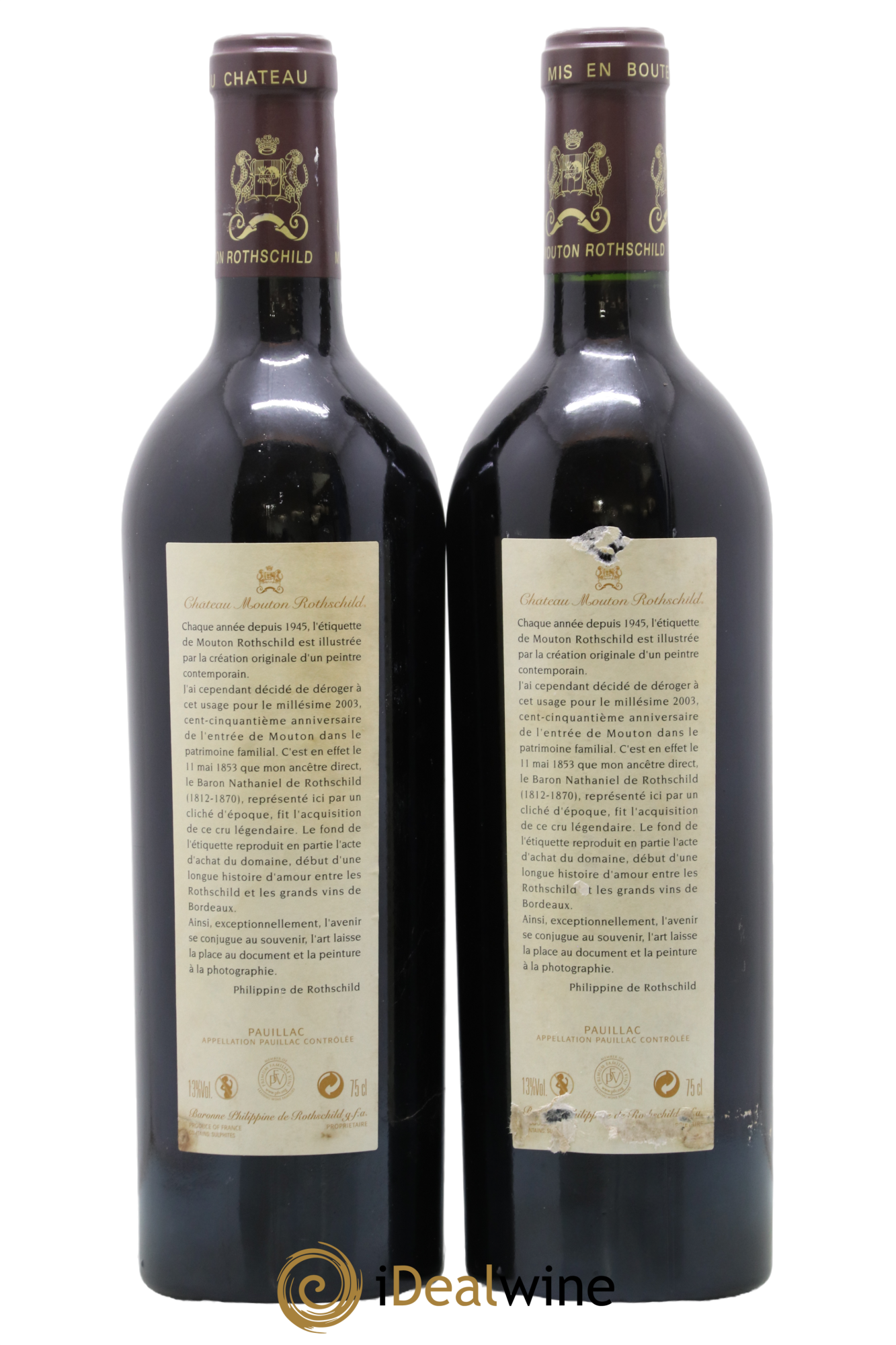 Château Mouton Rothschild 1er Grand Cru Classé 2003 - Lot of 2 bottles - 1