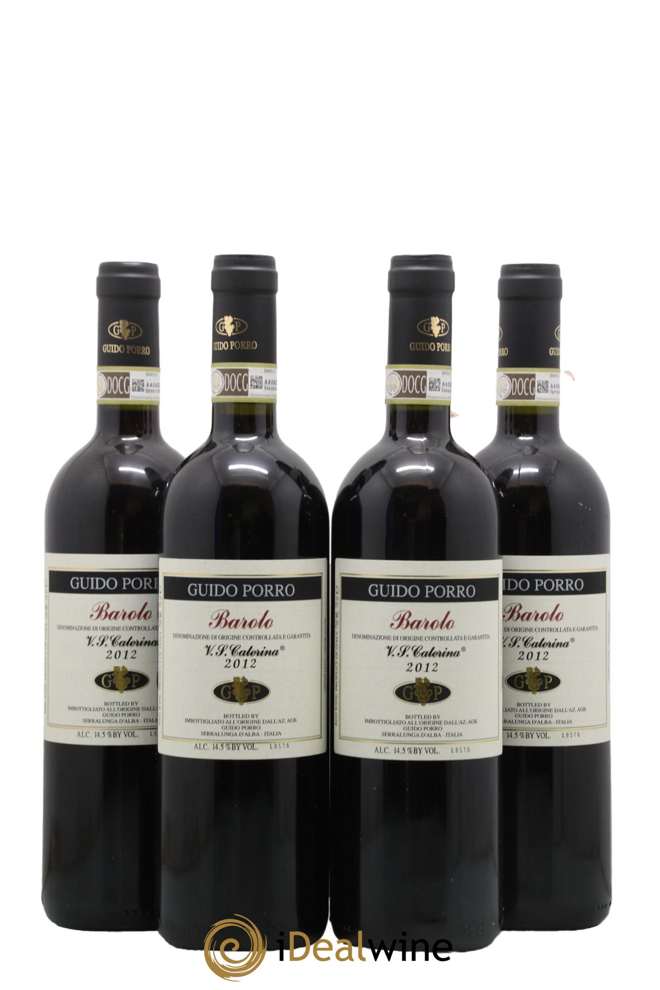 Barolo Vigna Santa Caterina Guido Porro 2012 - Lot de 4 bouteilles - 0