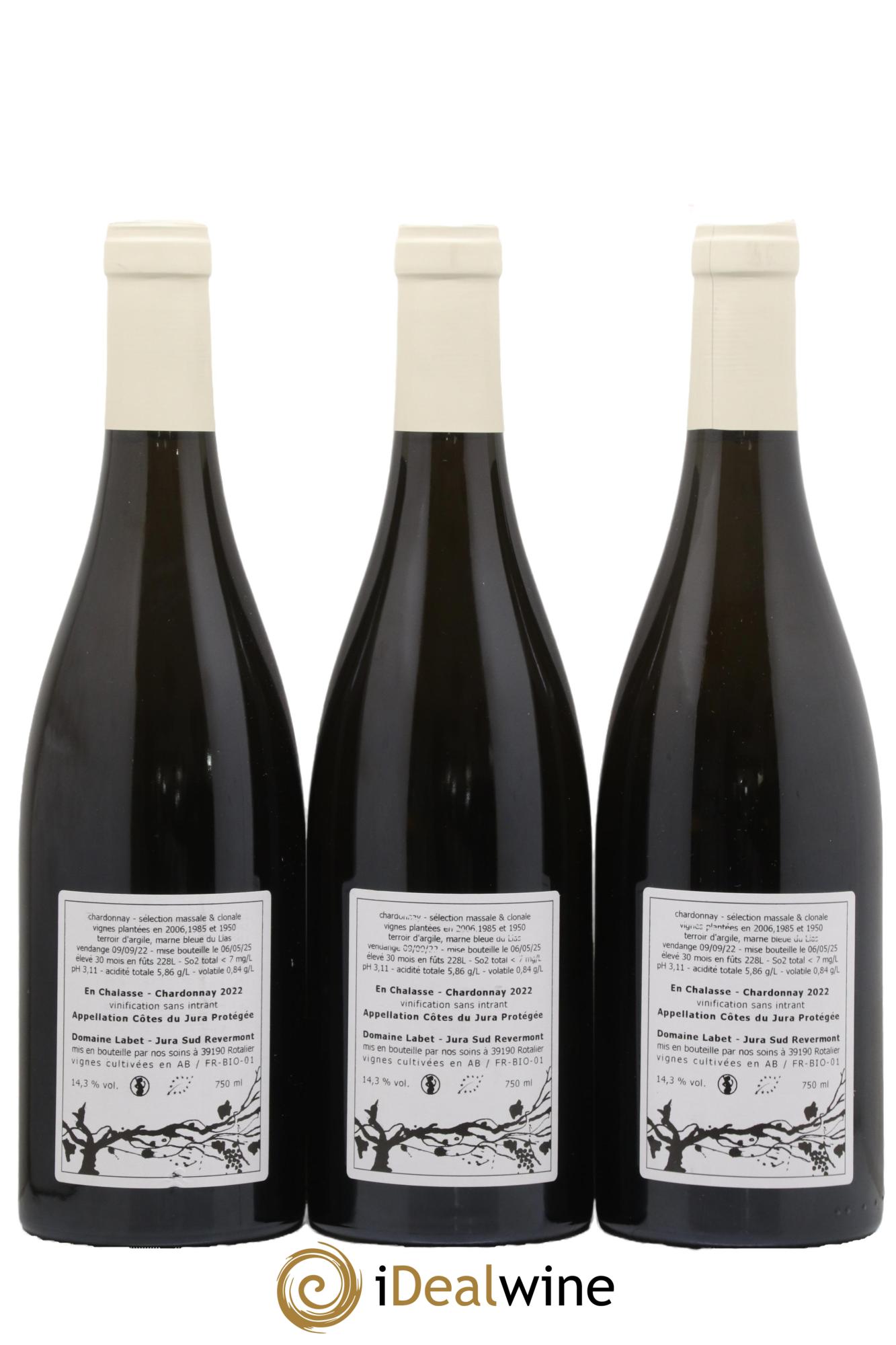 Côtes du Jura Chardonnay En Chalasse Romain - Julien - Charline Labet 2022 - Lot de 3 bouteilles - 1