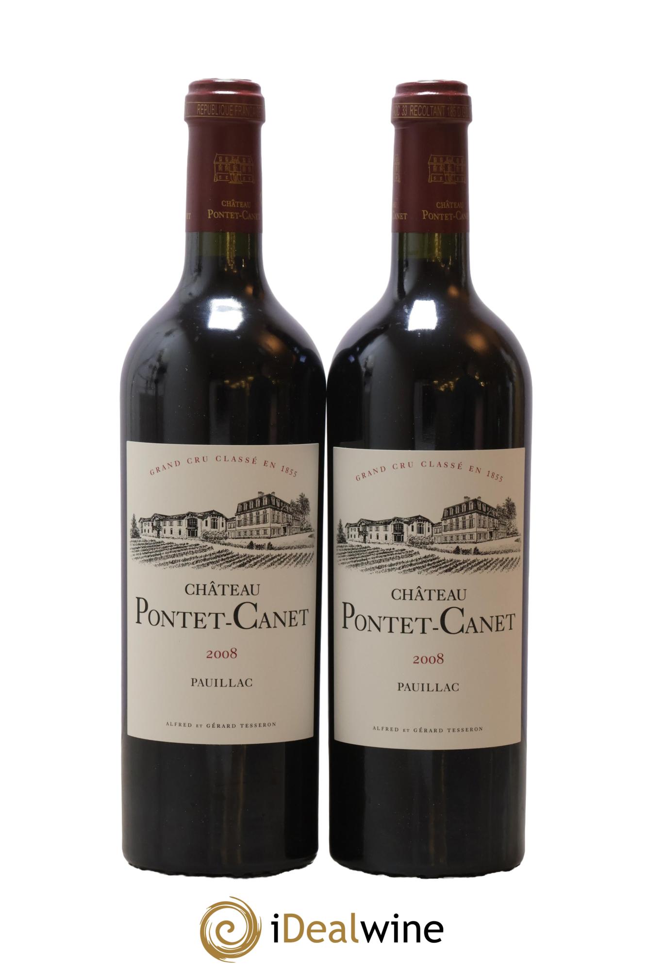 Château Pontet Canet 5ème Grand Cru Classé 2008 - Lot de 2 bouteilles - 0
