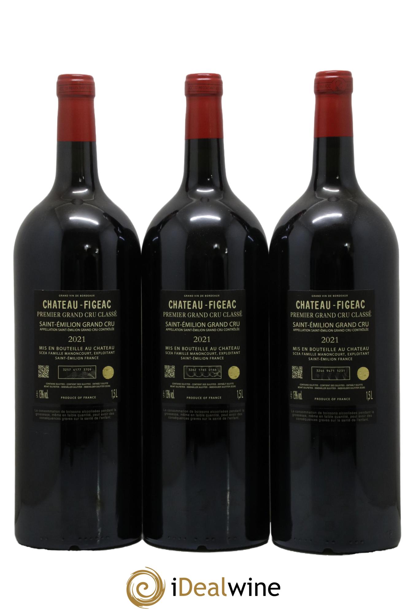 Château Figeac 1er Grand Cru Classé A 2021 - Lot of 3 magnums - 1