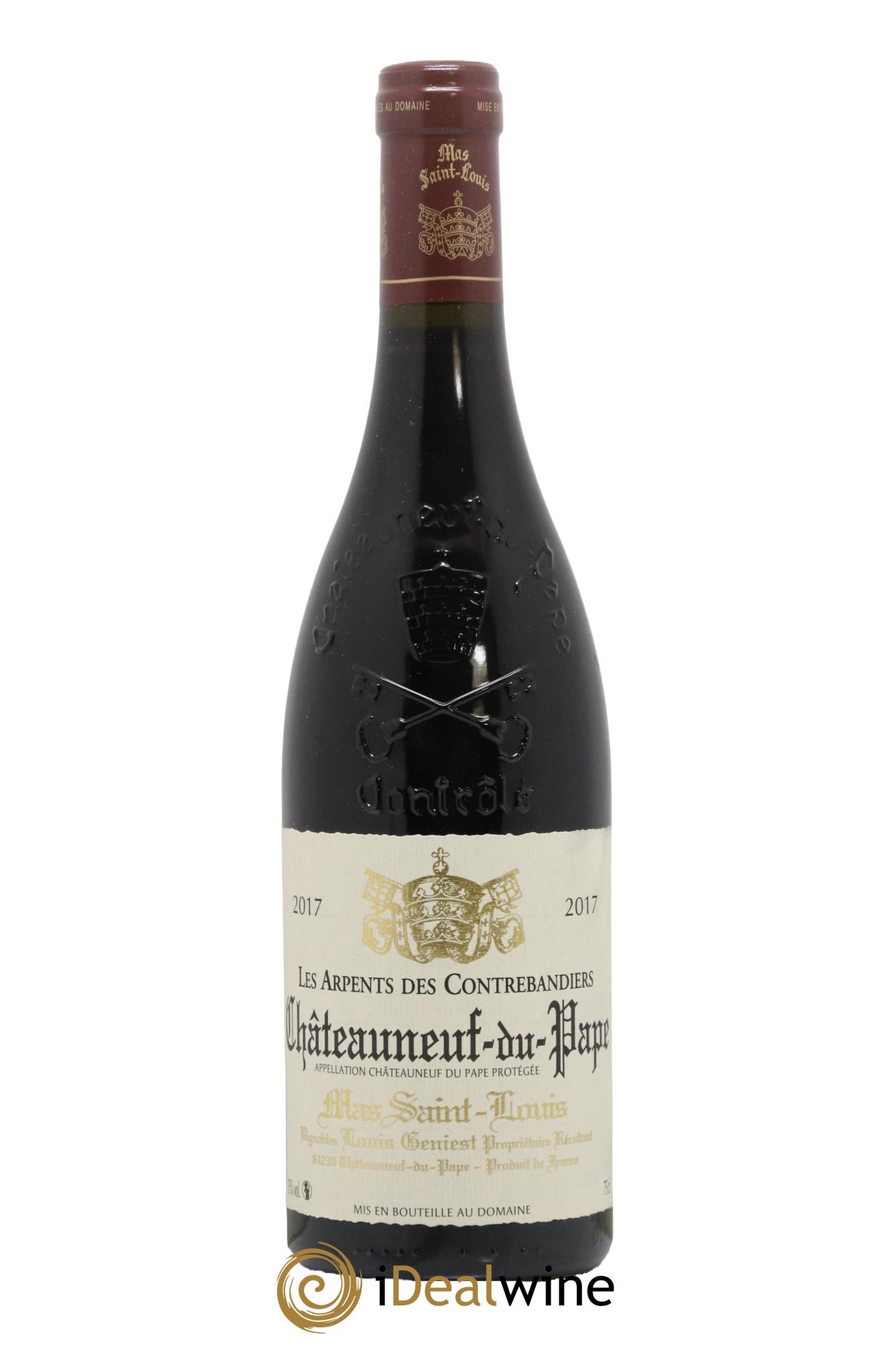 Châteauneuf-du-Pape Les Arpents des Contrebandiers Mas Saint-Louis 2017 - Lot de 1 bouteille - 0