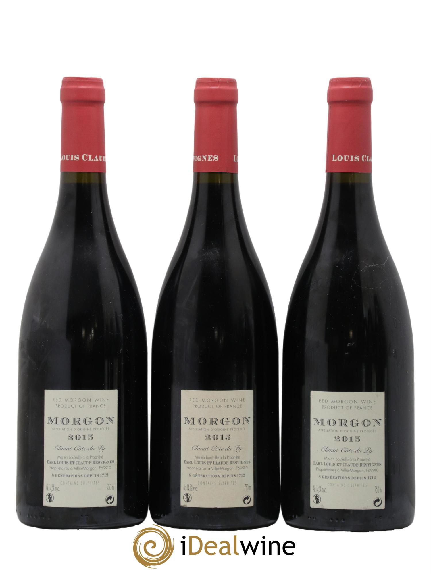 Morgon Côte du Py Louis-Claude Desvignes 2015 - Lot de 3 bouteilles - 1