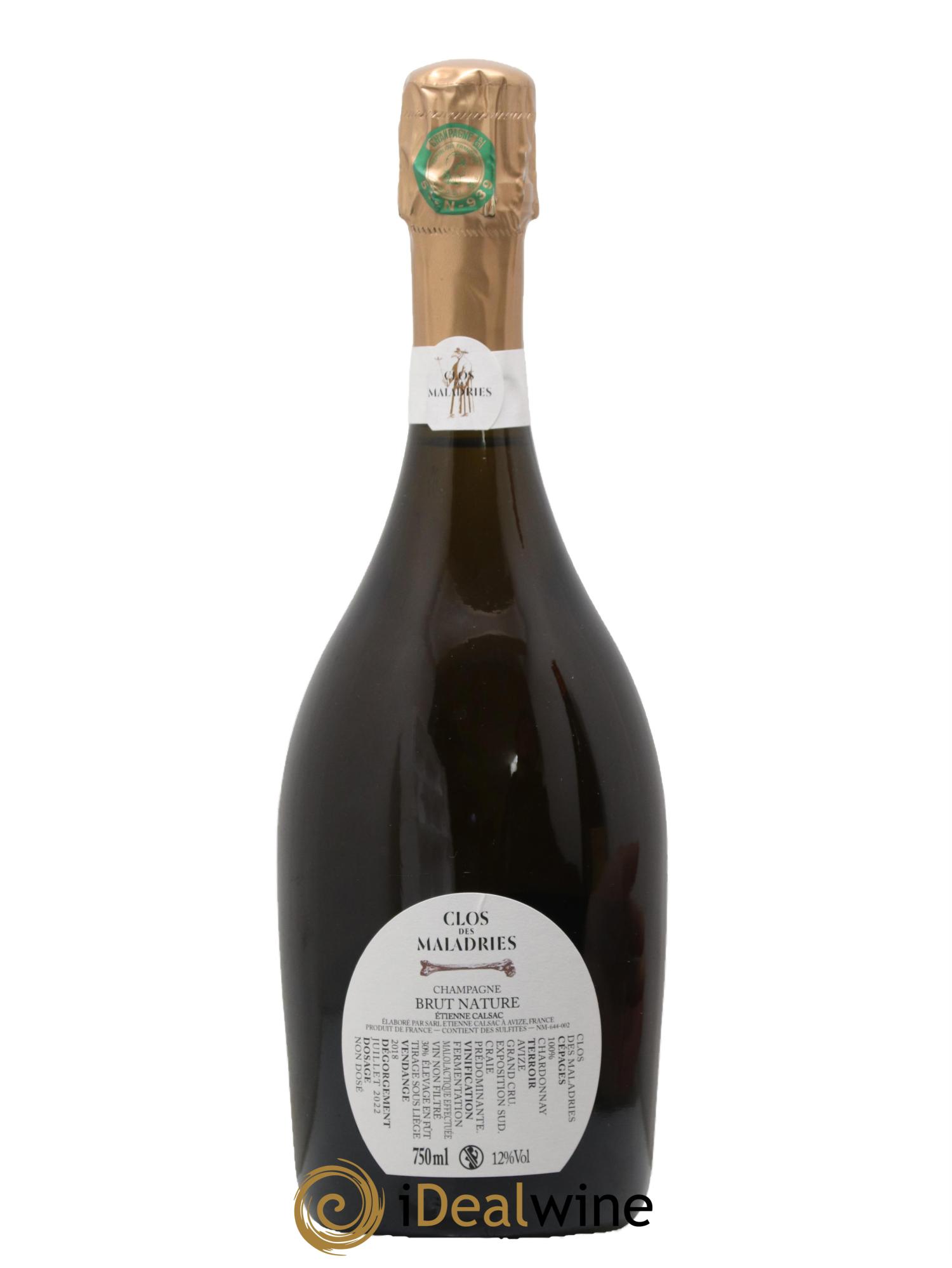 Clos des Maladries Grand Cru Extra-Brut Etienne Calsac 2018 - Lot of 1 bottle - 1