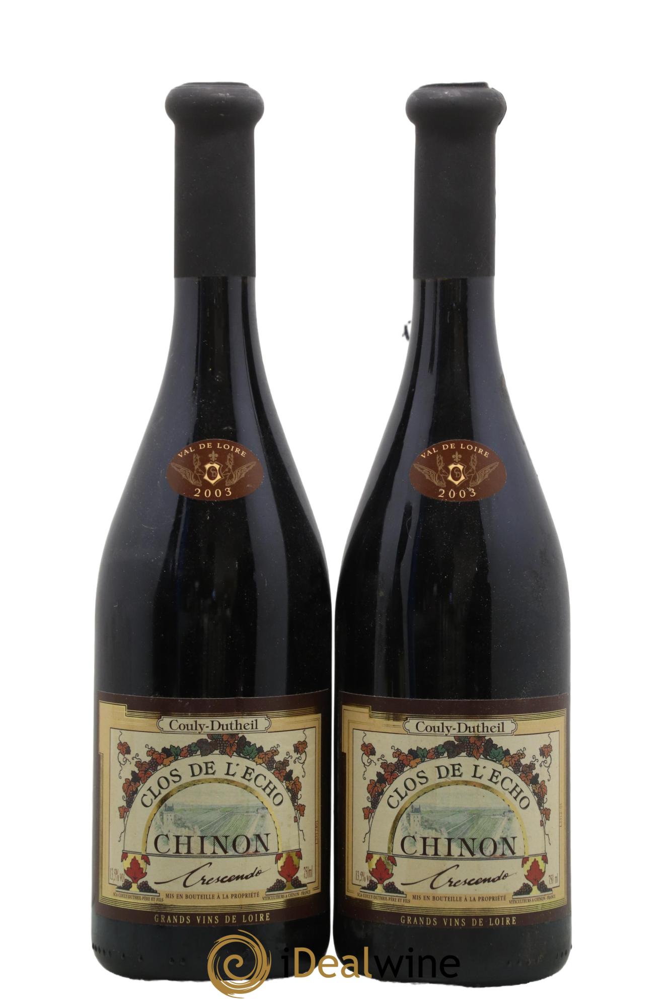 Chinon Clos de l'Echo Couly-Dutheil 2003 - Lot de 2 bouteilles - 0