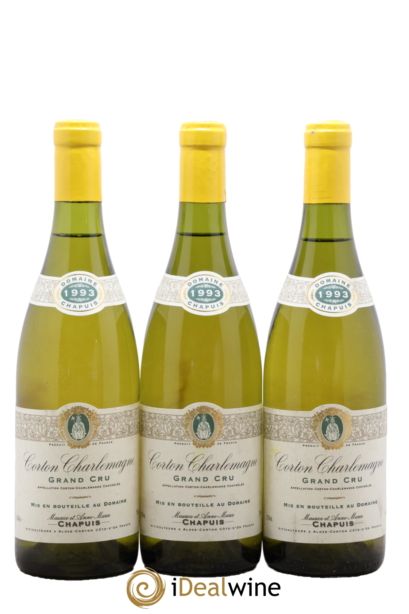 Corton-Charlemagne Grand Cru Chapuis & Chapuis 1993 - Lotto di 3 bottiglie - 0