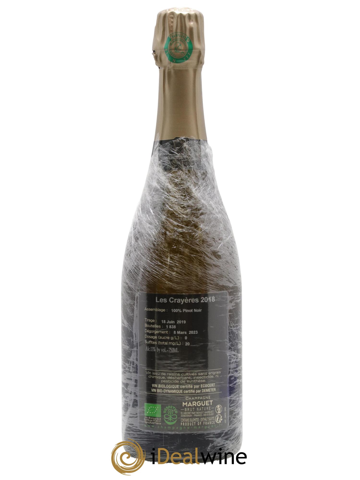 Les Crayères Grand Cru Brut Nature Marguet 2018 - Lot de 1 bouteille - 1