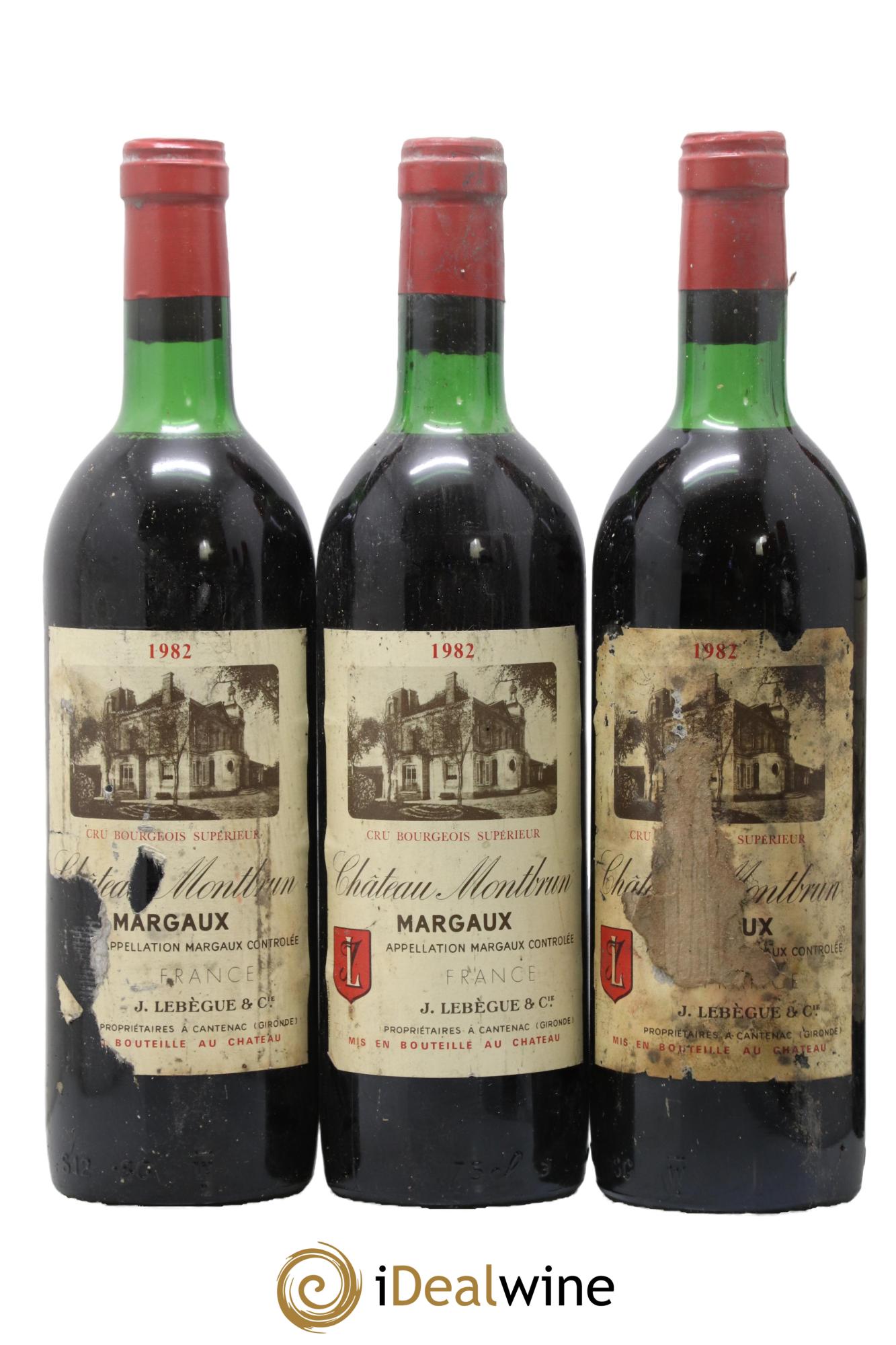 Château Montbrun Cru Bourgeois  1982 - Lotto di 3 bottiglie - 0