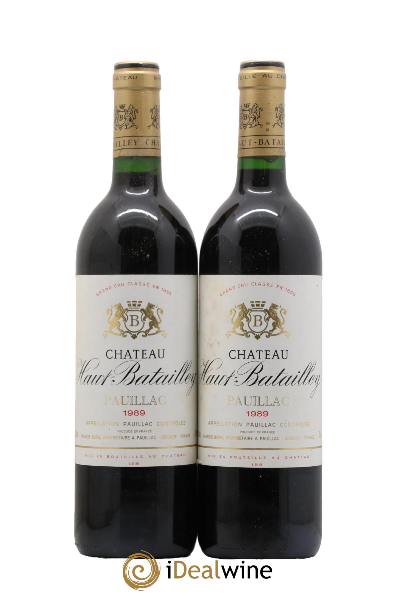 Château Haut Batailley 5ème Grand Cru Classé 1989 - Lot de 2 bouteilles - 0