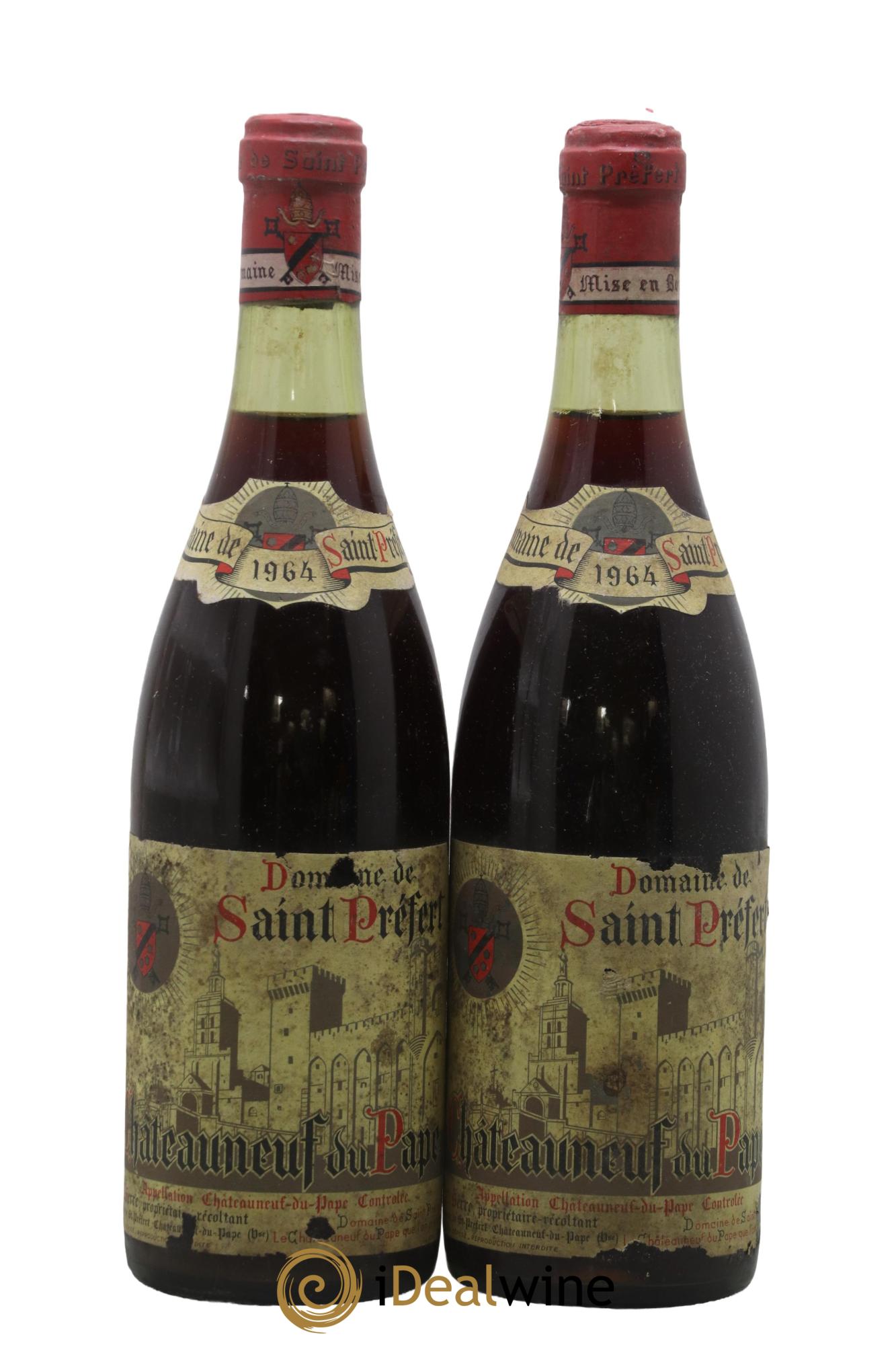 Châteauneuf-du-Pape Domaine Saint-Préfert 1964 - Lot of 2 bottles - 0