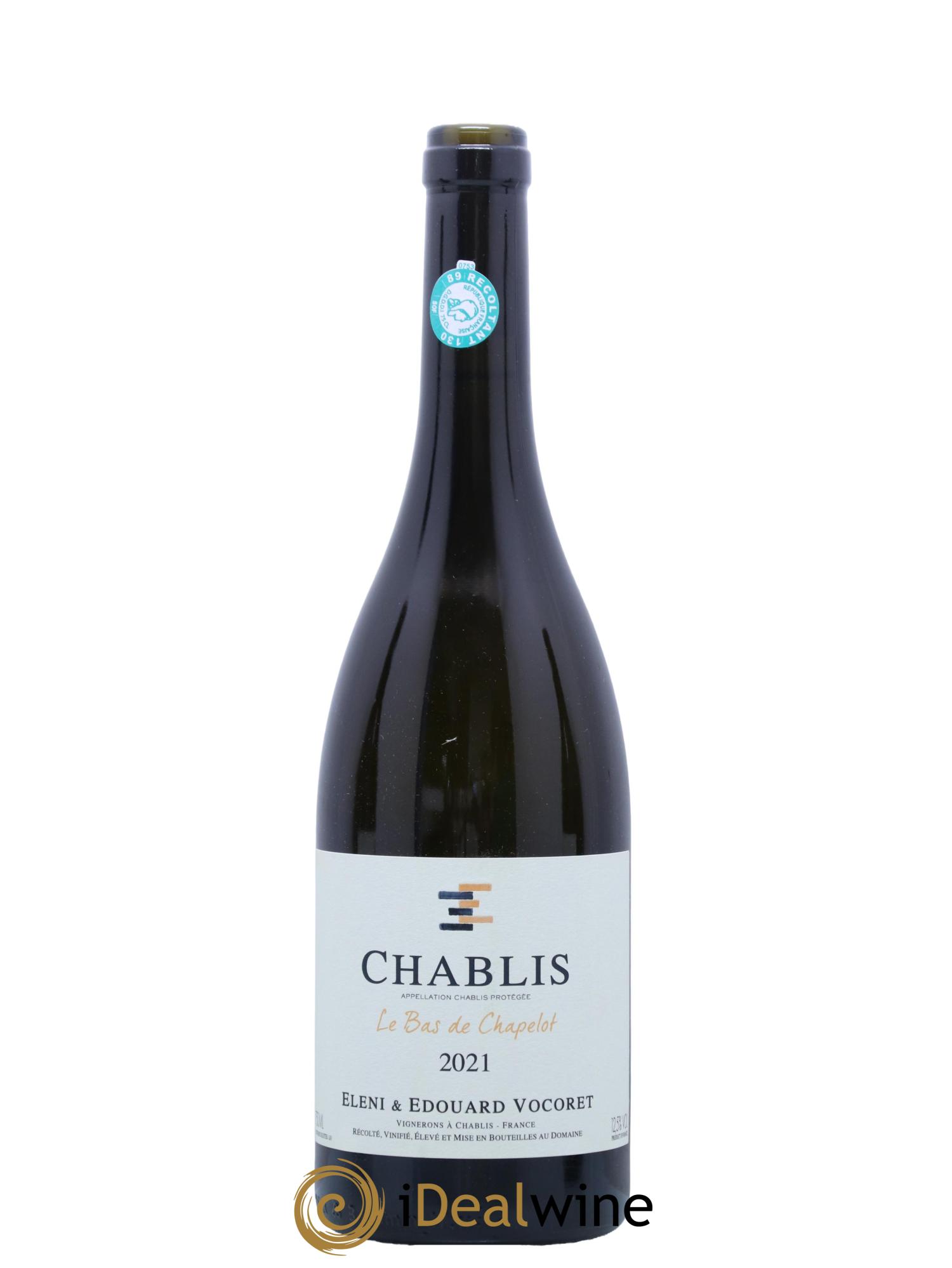 Chablis Le Bas Chapelot Eleni et Edouard Vocoret 2021 - Lot de 1 bouteille - 0