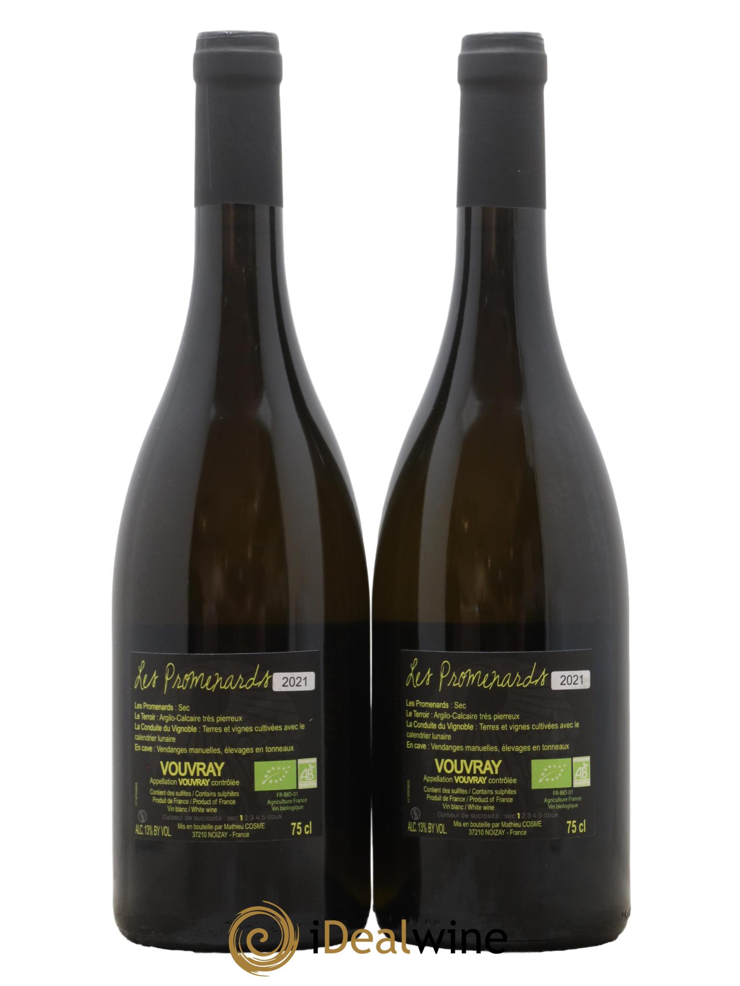 Vouvray Les Promenards Domaine Mathieu Cosme 2021 - Lot de 2 bouteilles - 1
