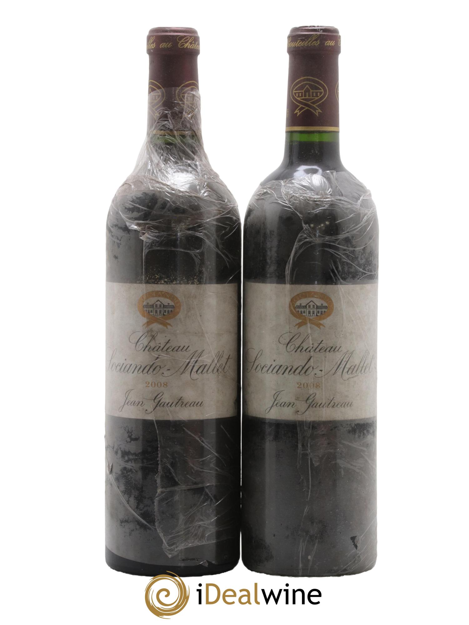 Château Sociando Mallet 2008 - Lotto di 2 bottiglie - 0