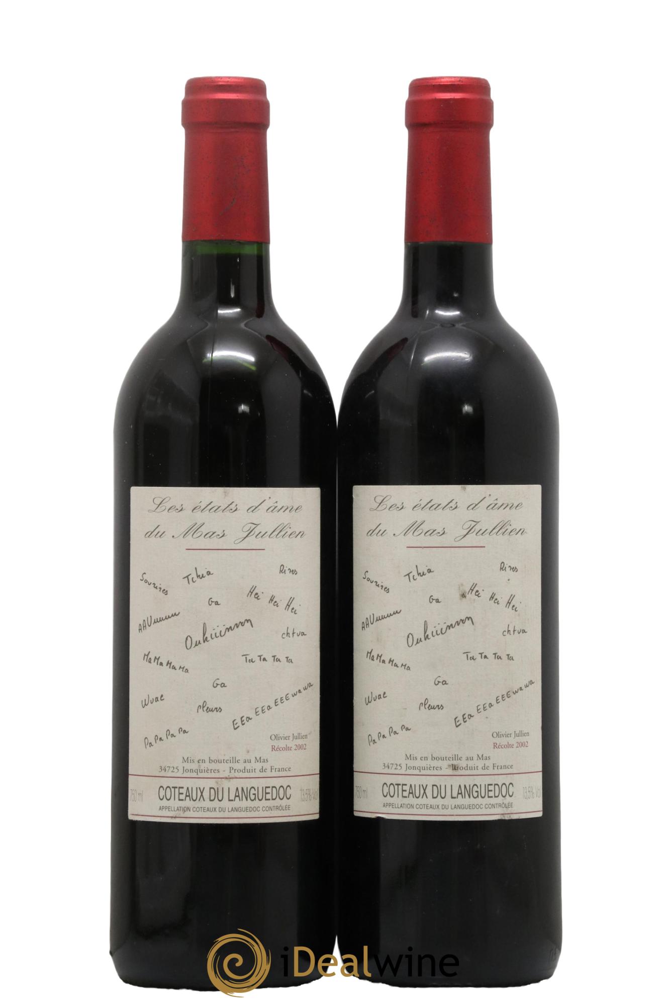 Terrasses du Larzac Mas Jullien Les Etats d'Ame du Mas Jullien Olivier Jullien 2002 - Lot de 2 bouteilles - 0