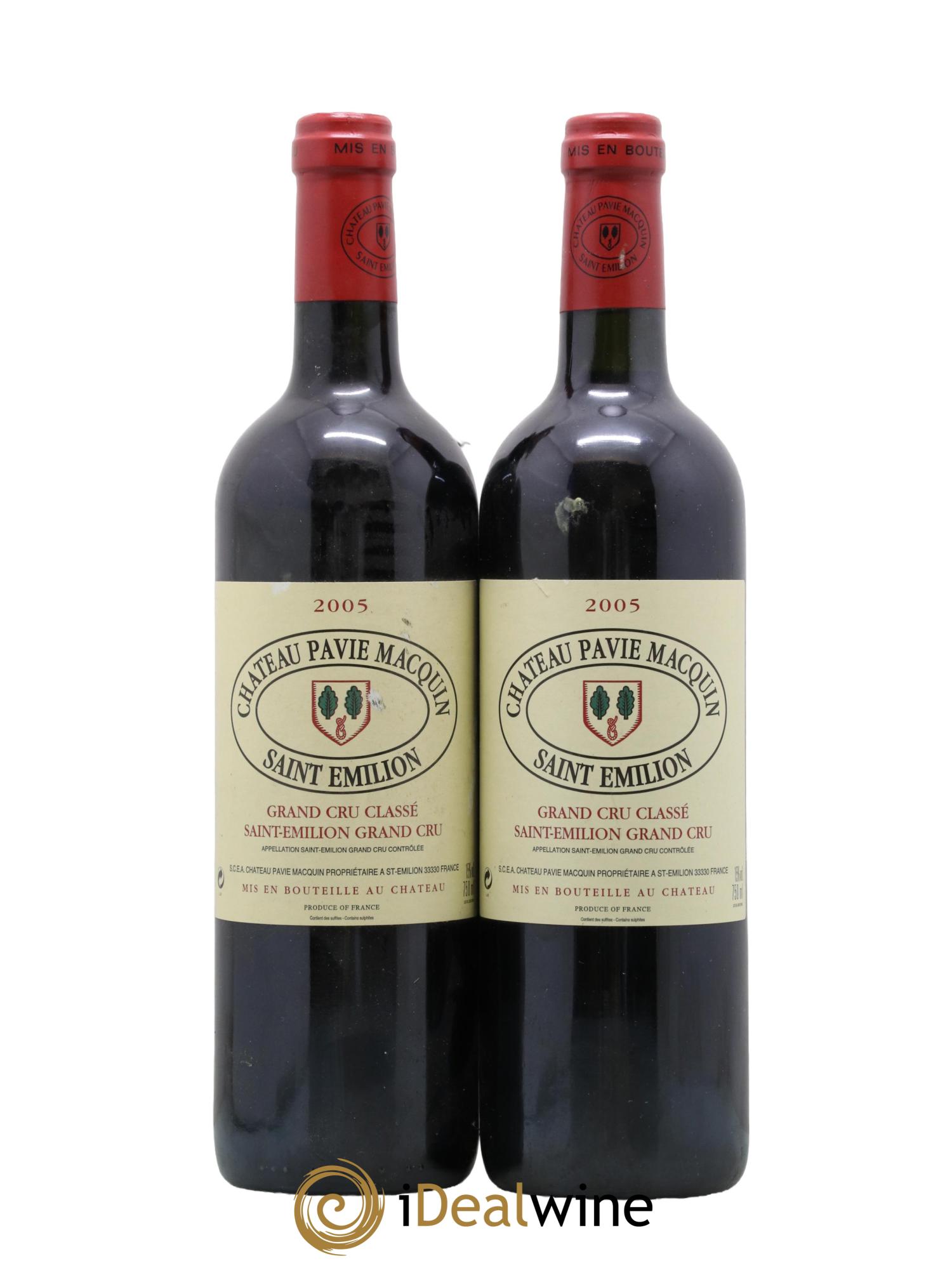 Château Pavie Macquin 1er Grand Cru Classé B 2005 - Lot de 2 bouteilles - 0