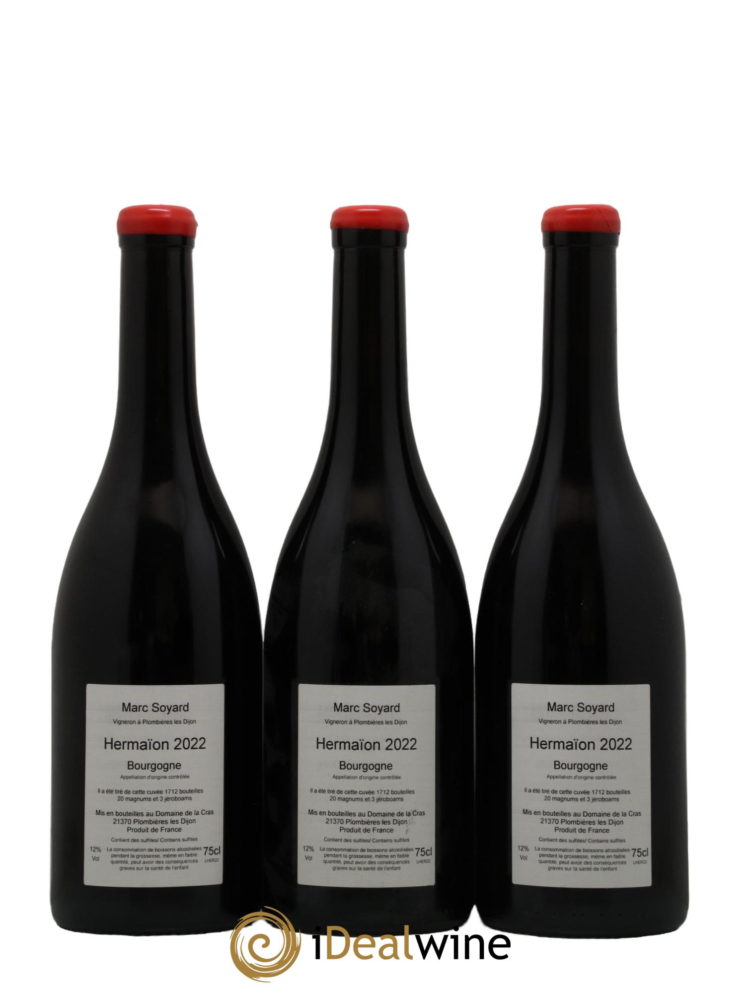 Bourgogne Hermaion Domaine de la Cras - Marc Soyard 2022 - Lot de 3 bouteilles - 1