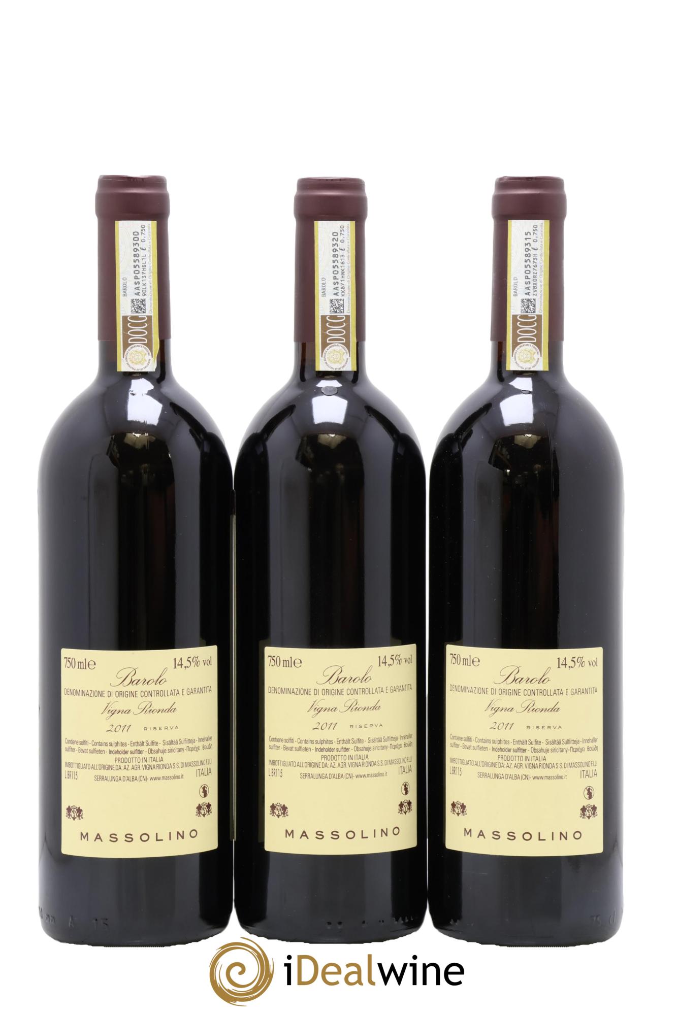 Barolo DOCG Riserva Vigna Rionda Massolino 2011 - Lot de 3 bouteilles - 1