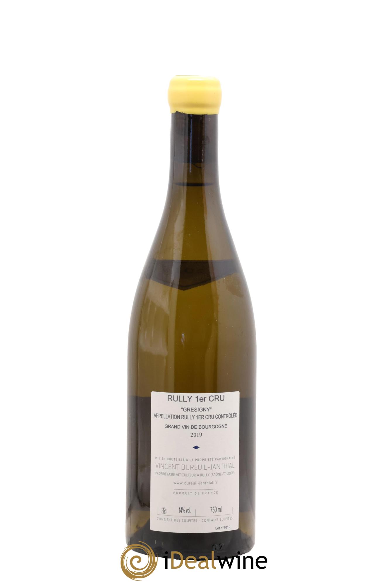 Rully 1er Cru Grésigny Vieilles Vignes Vincent Dureuil-Janthial 2019 - Posten von 1 Flasche - 1