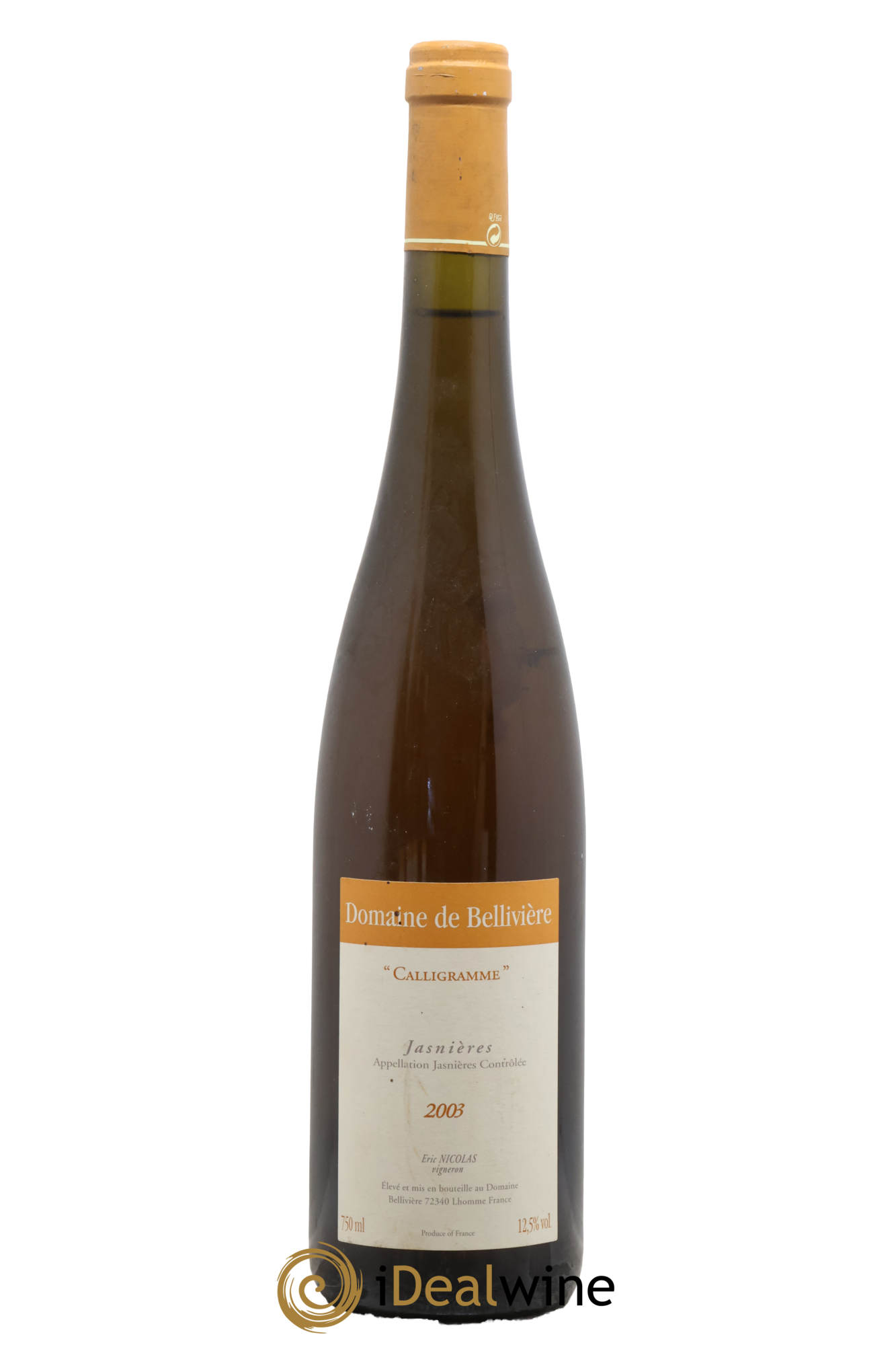 Jasnières Calligramme Domaine de Bellivière 2003 - Lot de 1 bouteille - 0